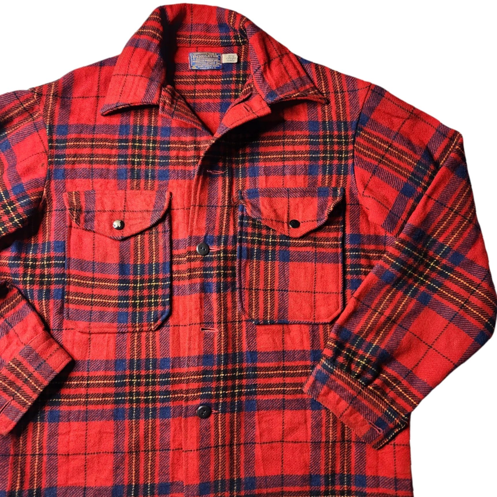 Pendleton VINTAGE Pendleton Shirt Mens Medium M Red Plaid Wool Button-Up Shacket Board Shirt Size US M / EU 48-50 / 2 - 7 Thumbnail
