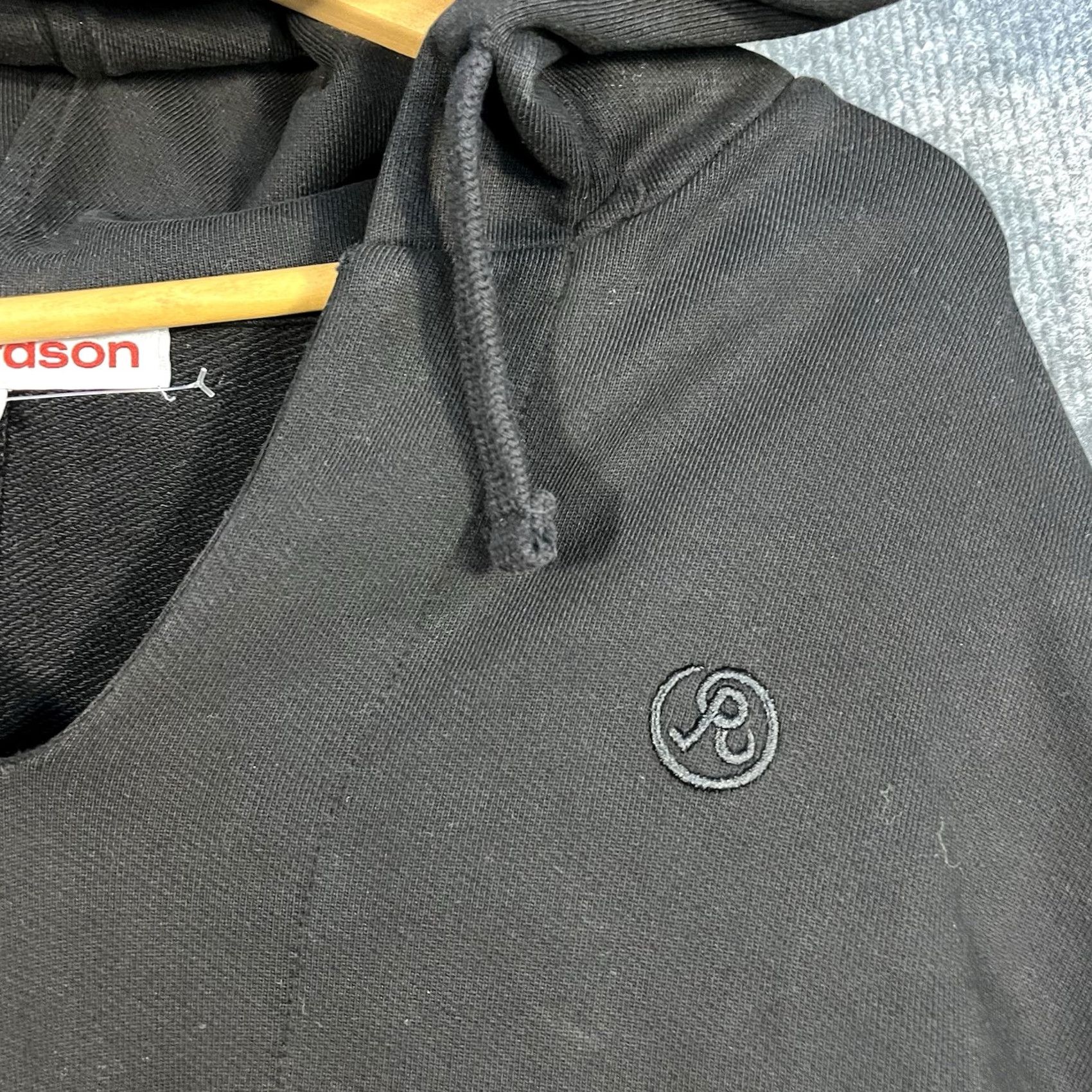 Vintage Richardson Hoodie Pullover Black USA Cotton Men's Large Size US L / EU 52-54 / 3 - 2 Thumbnail