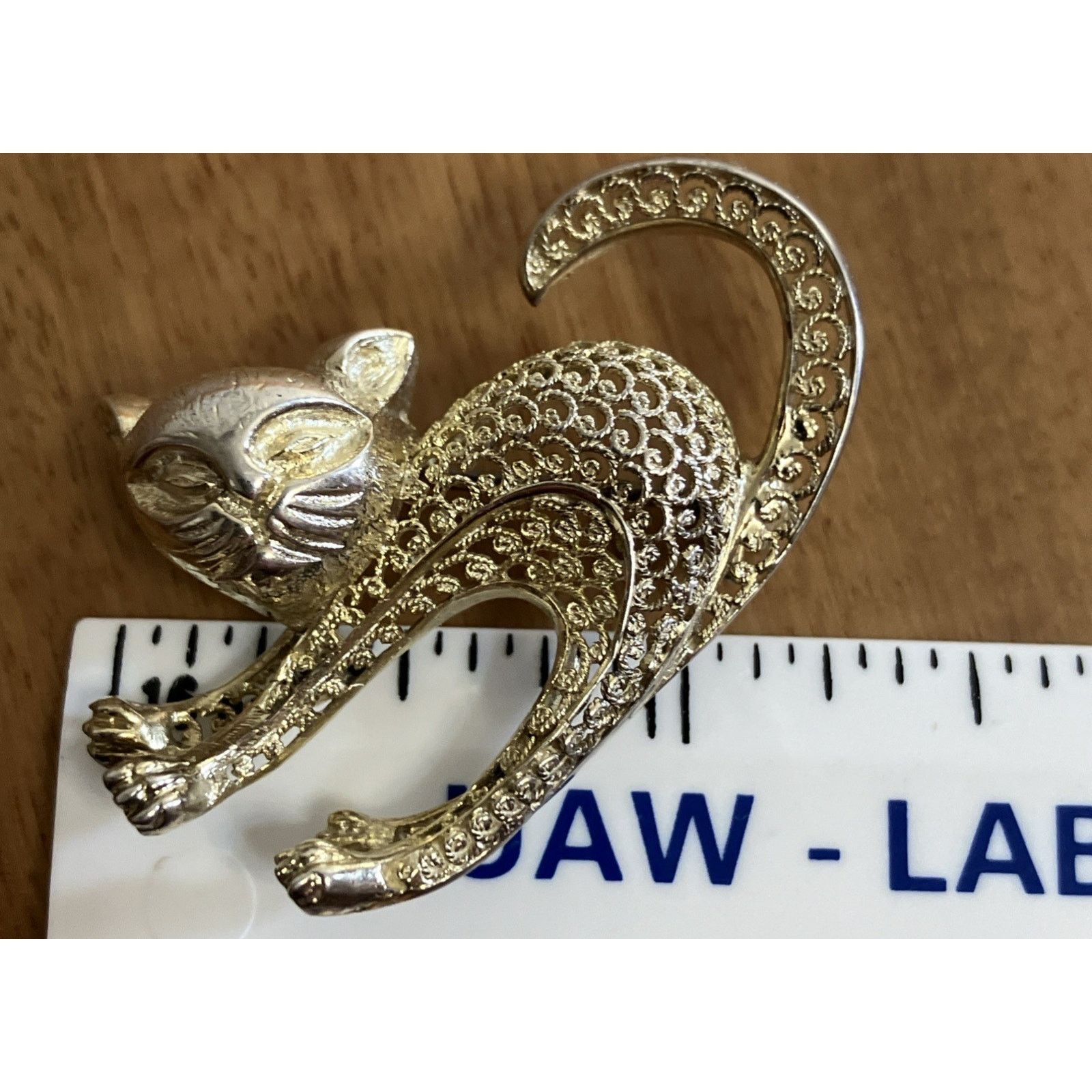 Other Vtg Scaredy Cat Sterling Silver Filigree Brooch Pin Germany Size ONE SIZE - 18 Thumbnail