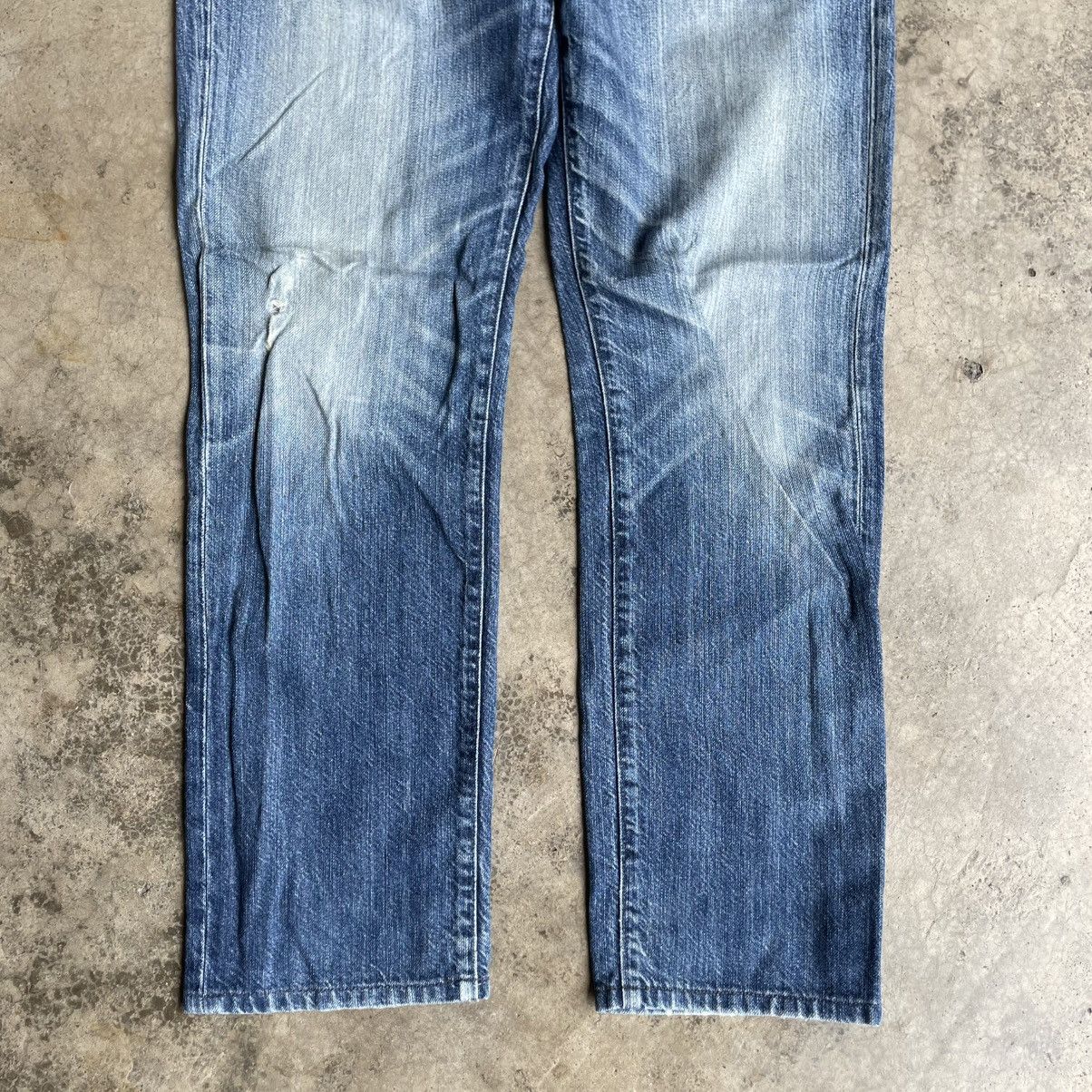 Japanese Brand 🔥🇯🇵Back Number Stoned Washed Ripped Distress Jeans Size US 31 - 3 Thumbnail