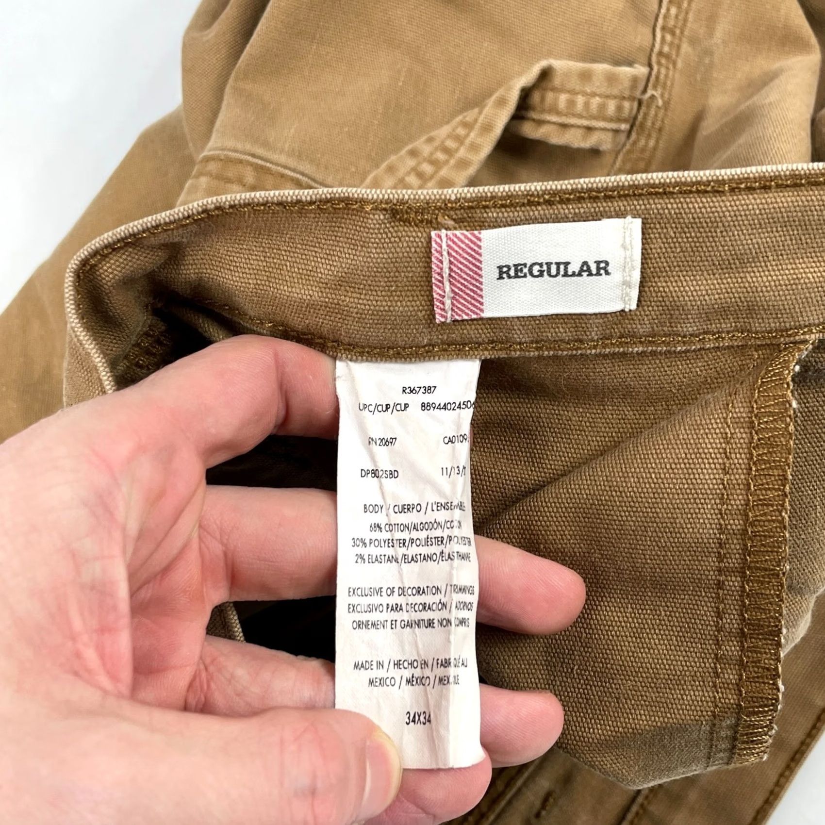 Dickies Dickies Pants Mens 34 x 34 Brown Canvas Carpenter Workwear Hiking Rugged Utility Size US 34 / EU 50 - 7 Thumbnail
