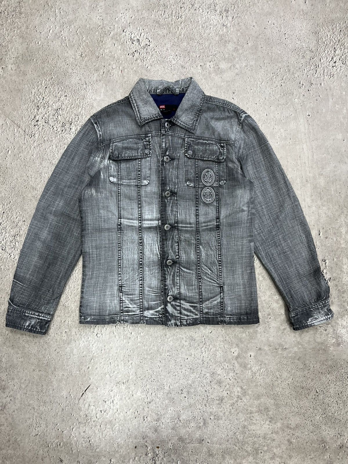 Diesel RARE🛠️🛠️ARCHIVE Y2K DISTRESSED DENIM BOMBER JACKET