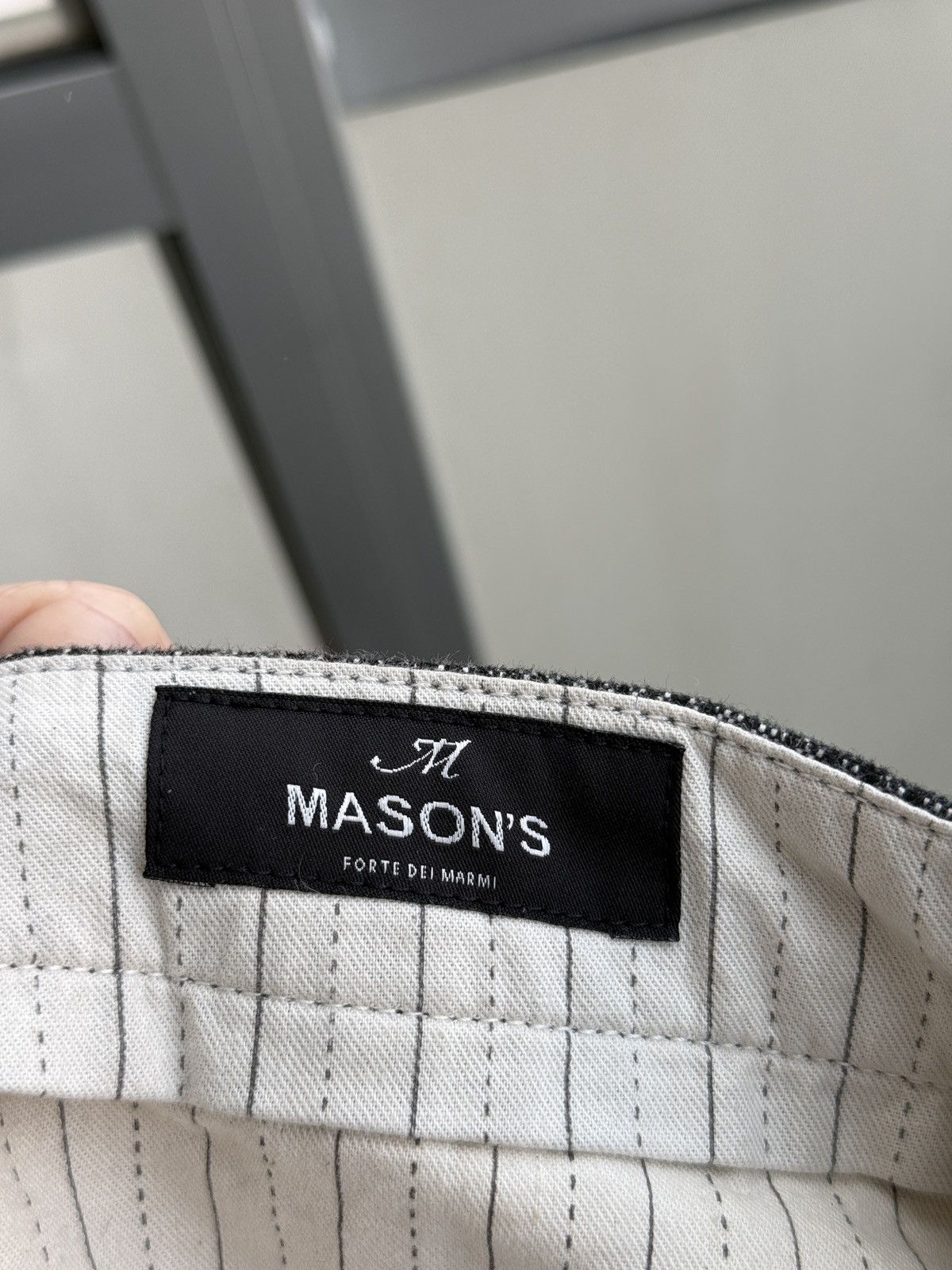 Mason's Masons Torino Style Gray Check Pants Milano Style Size US 34 / EU 50 - 8 Thumbnail