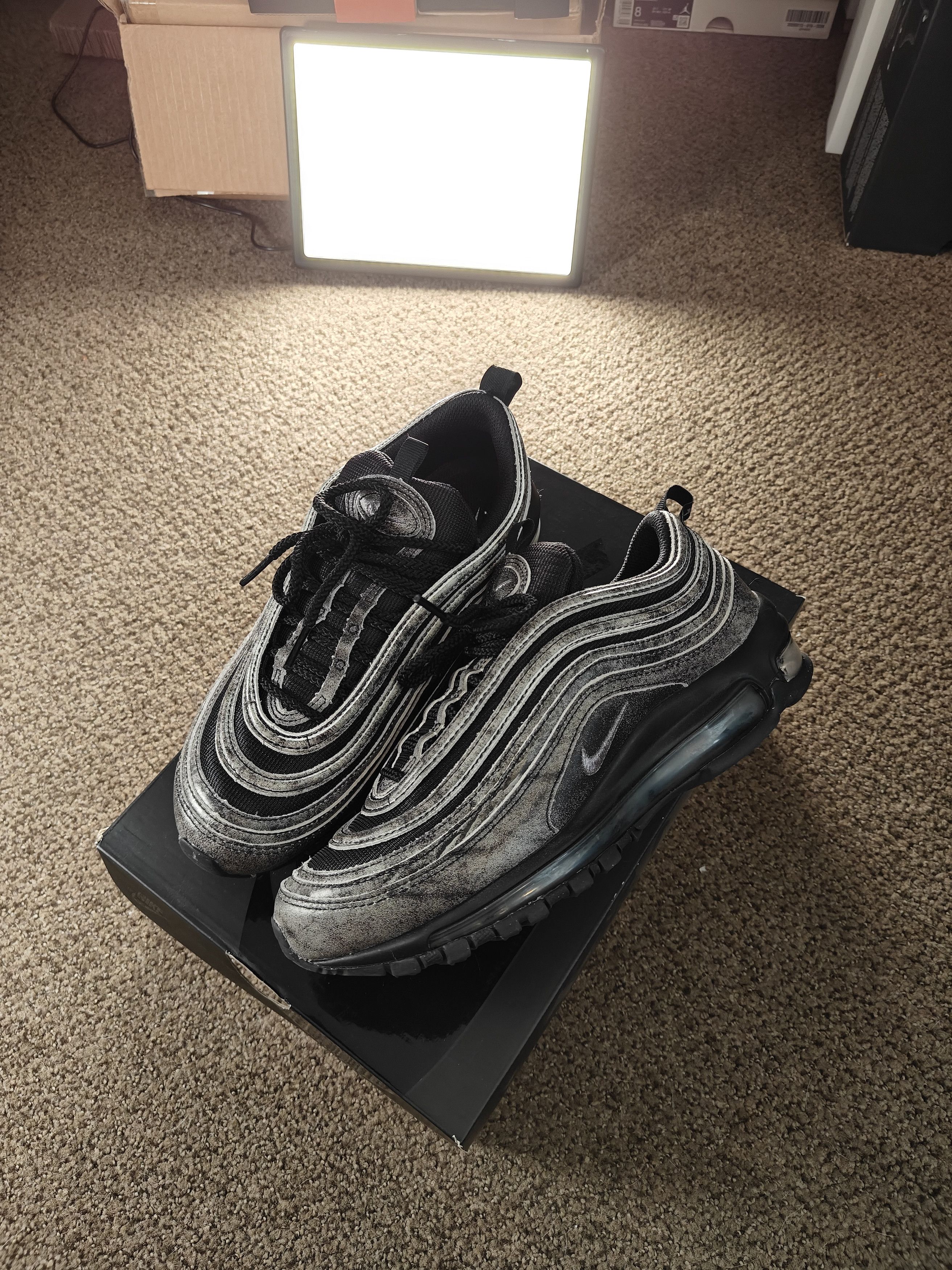 Nike x cdg air max 97 metallic black 8M - worn twice