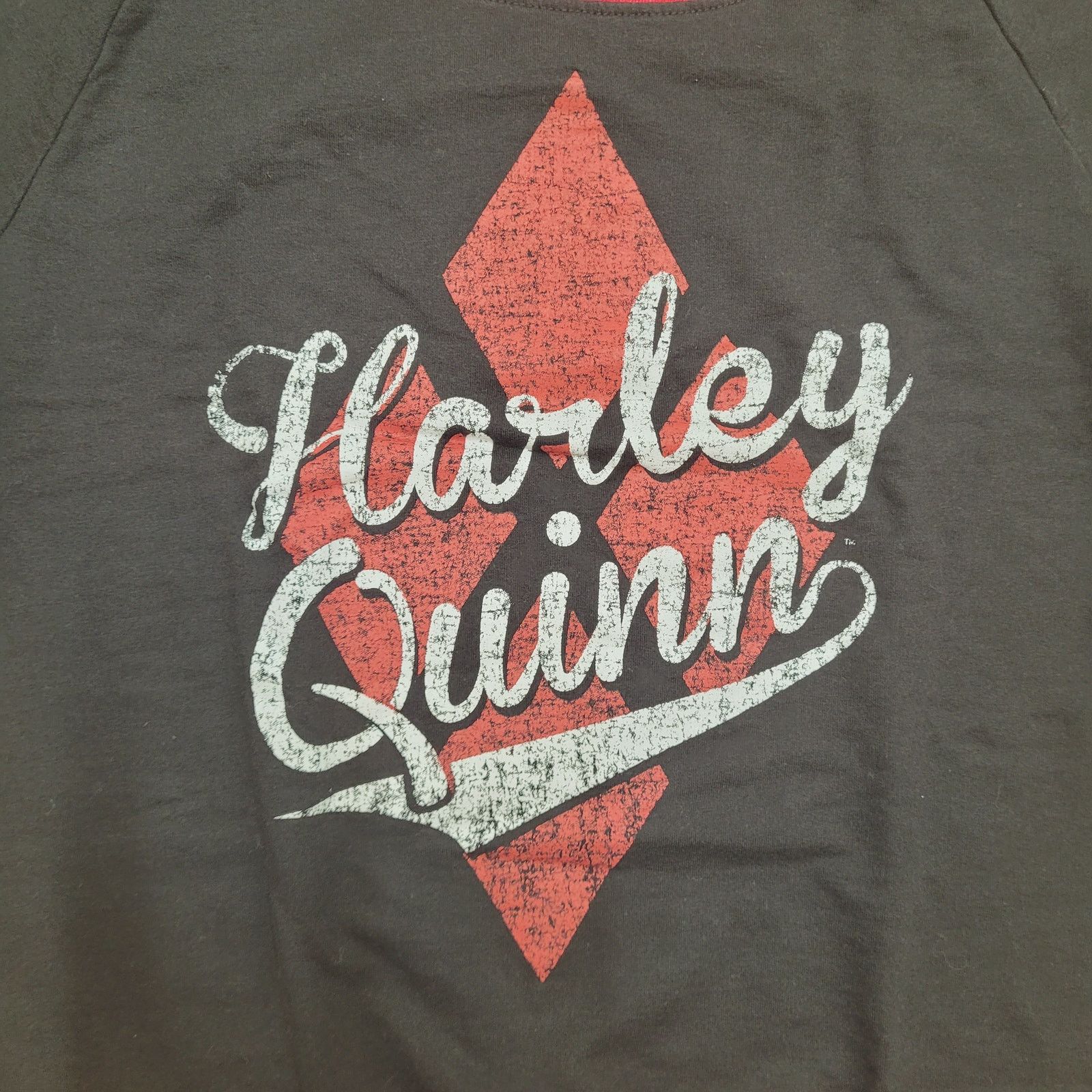 DC Comics Harley Quinn Womens Small T-Shirt (Junior M Tag) Raglan Size S / US 4 / IT 40 - 2 Thumbnail