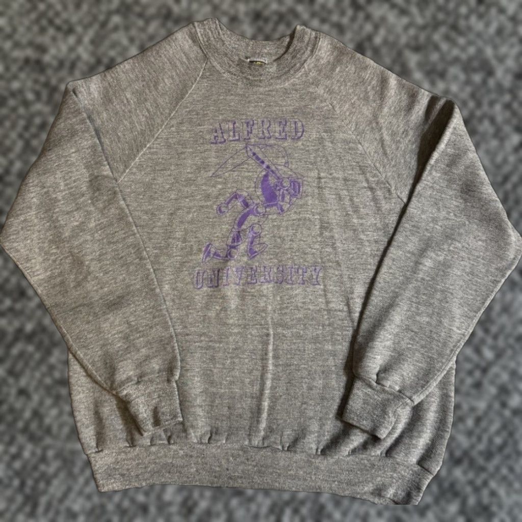 Jerzees VINTAGE Alfred University Knights Jerzees Tri-blend Sweatshirt Sz L College Size US L / EU 52-54 / 3 - 1 Thumbnail