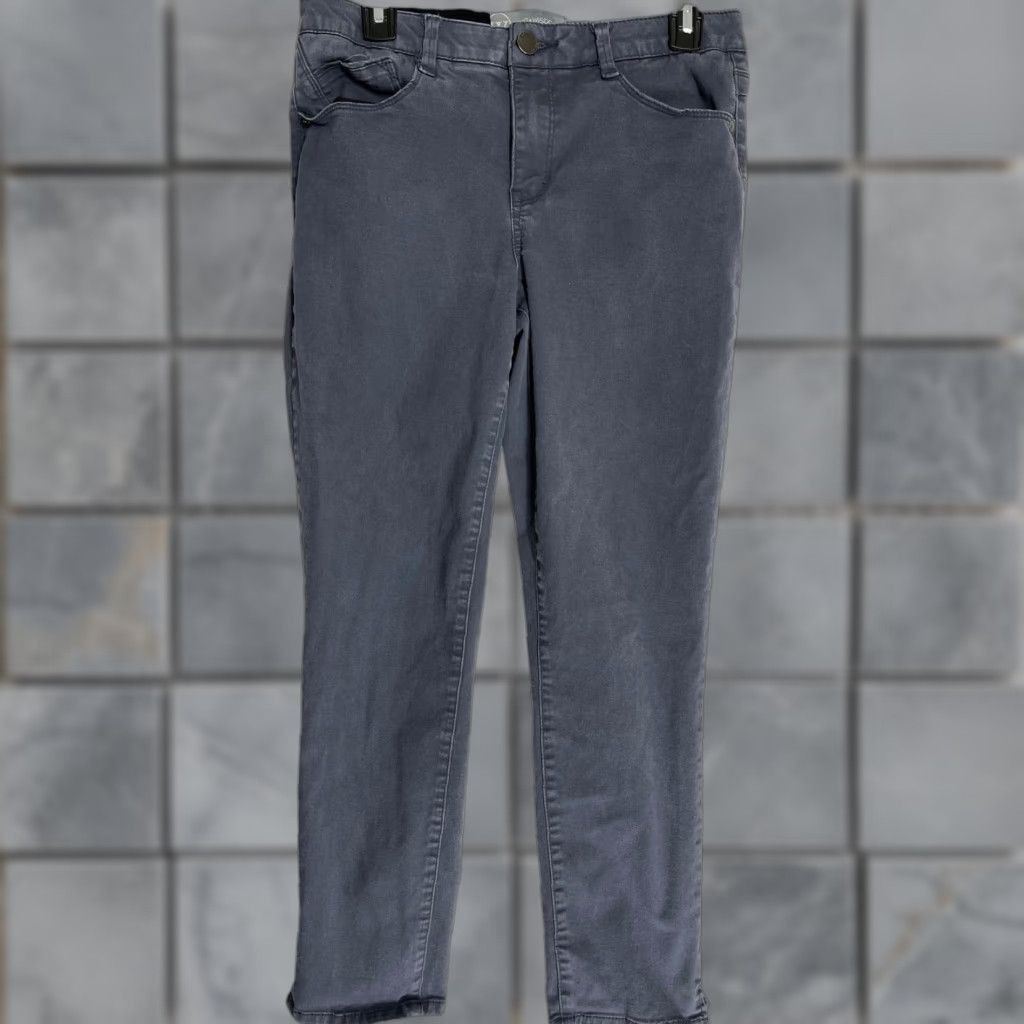 Vintage Wit & Wisdom Jeans Womens Size 6 Gray Denim Stretch Skinny Mid Rise 5-Pocket Leather Loop? No belt loops? (Caution: original mentions belt loops) Size 30" / US 8 / IT 44 - 1 Thumbnail