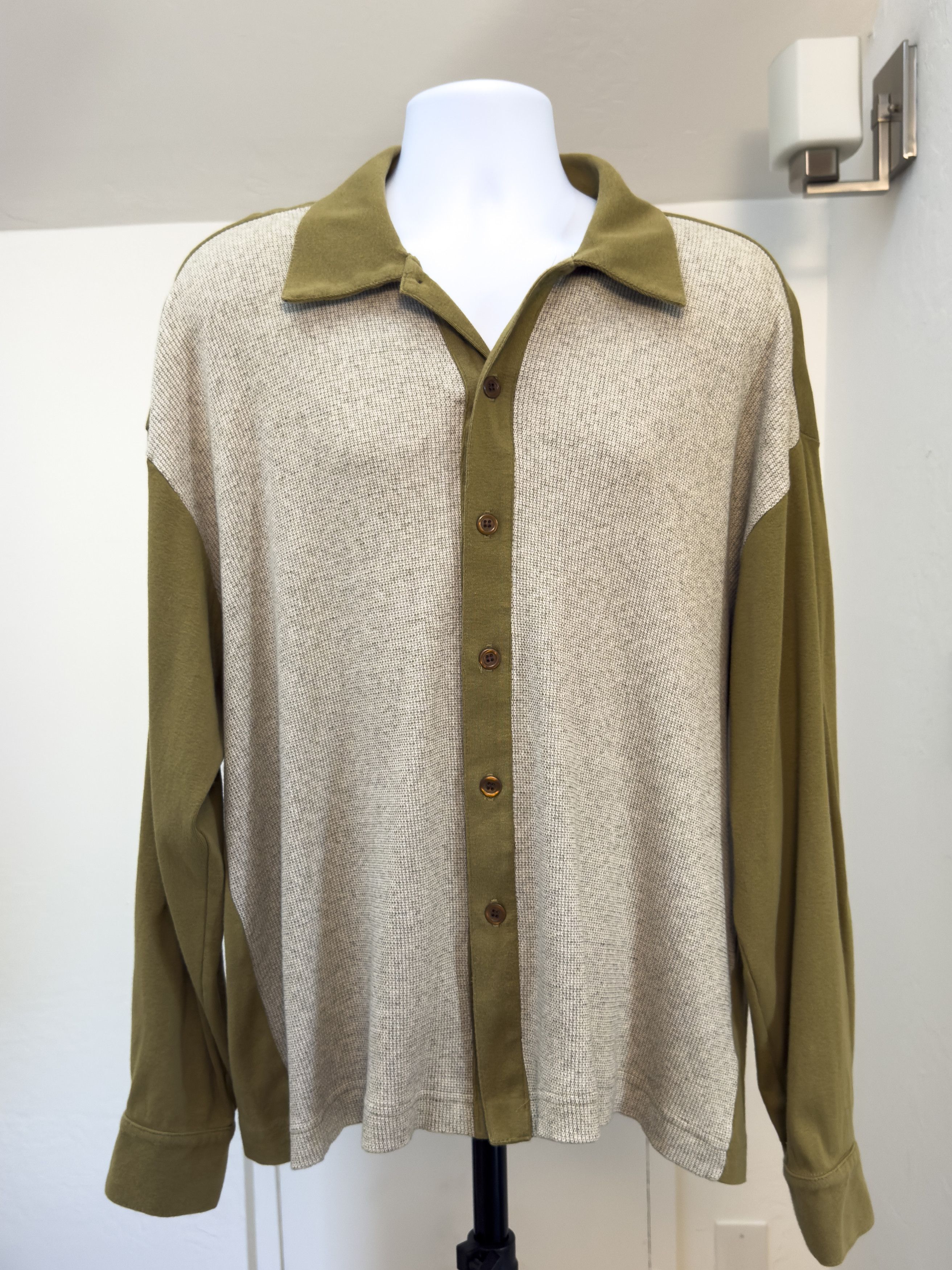 Bc Ethic Vintage BC Ethic Knit Button Up Long Sleeve Shirt Size US XL / EU 56 / 4 - 1 Thumbnail