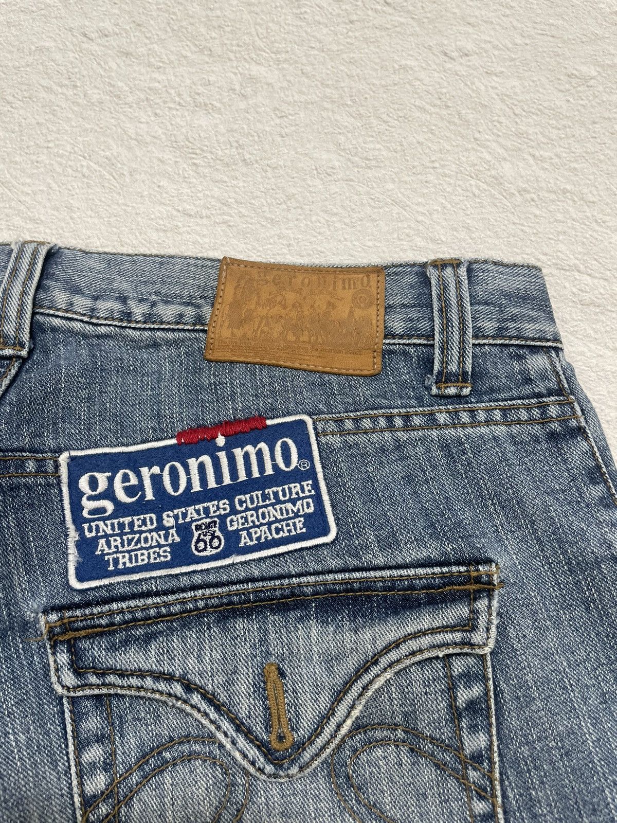 If Six Was Nine × Japanese Brand 2000s Geronimo Baggy Jeans Patch India Size US 33 - 7 Thumbnail