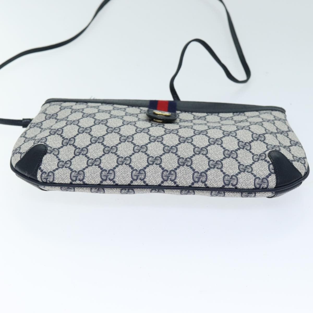 Gucci GUCCI GG Supreme Sherry Line Shoulder Bag Pvc Navy Red 904 Size ONE SIZE - 9 Thumbnail