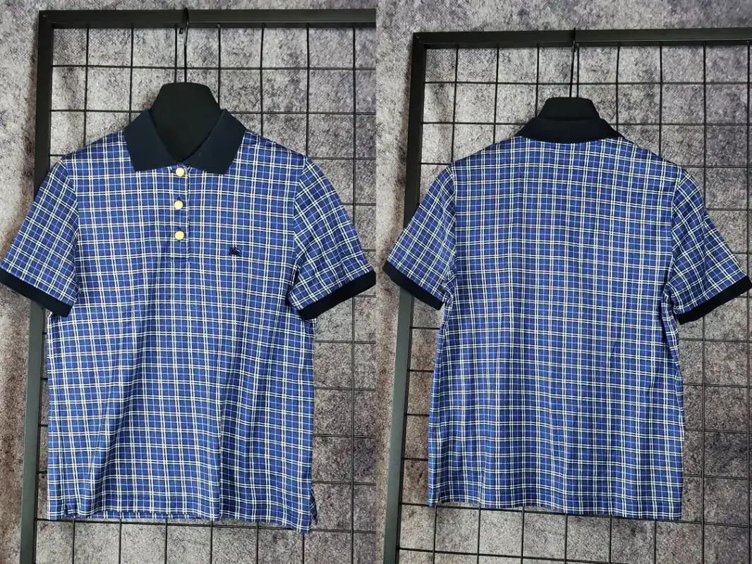 Burberry Burberry Blue Cotton Battle Check Summer Top Size S / US 4 / IT 40 - 1 Thumbnail