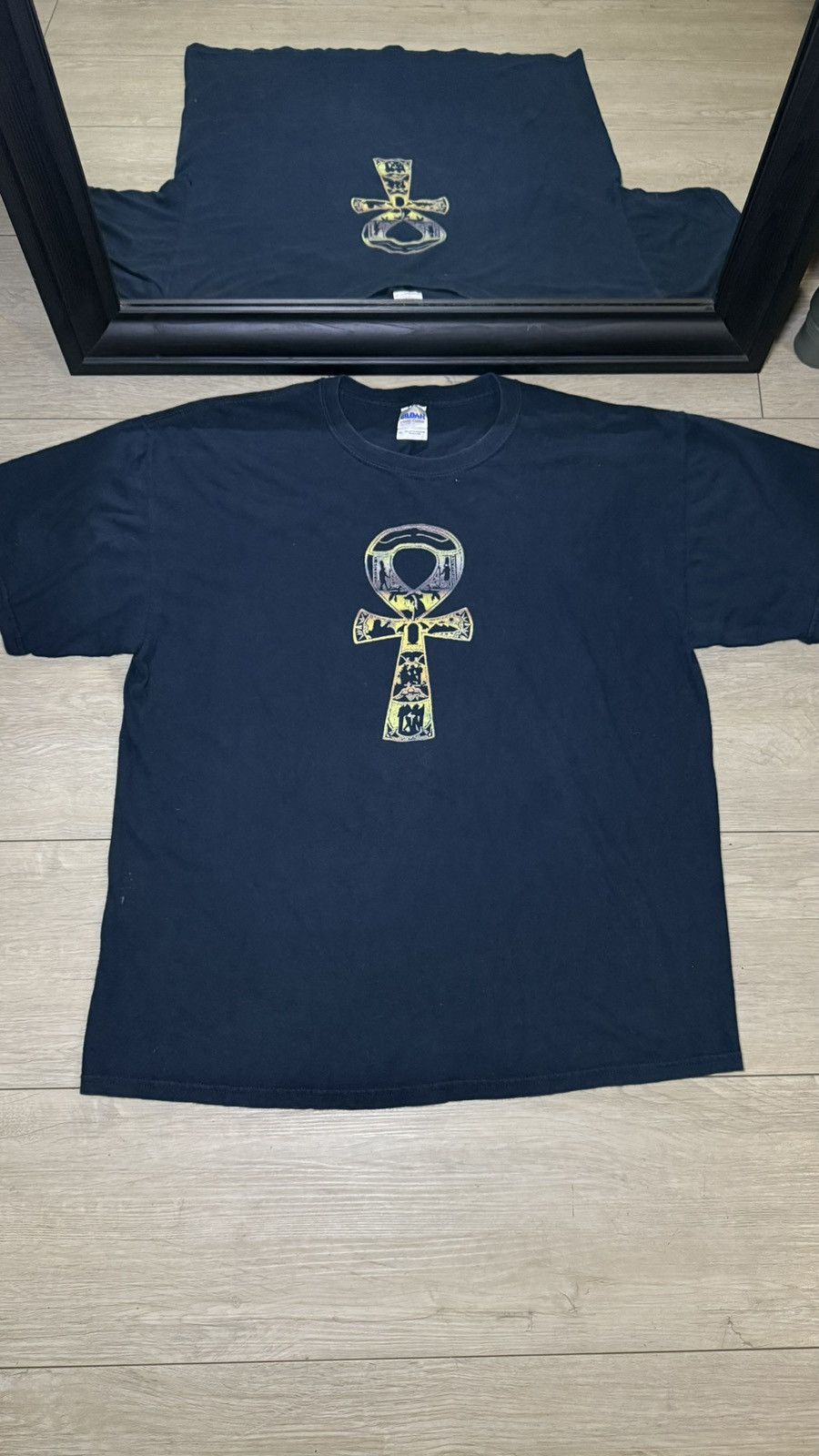 Affliction Vintage / Y2K Egyptian Golden Ankh Logo Shirt Size US XL / EU 56 / 4 - 1 Thumbnail