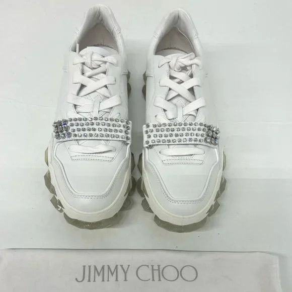 Jimmy Choo Jimmy Choo Men's White Diamond X Strap Low Sneakers - EU43 Size US 10 / EU 43 - 3 Thumbnail