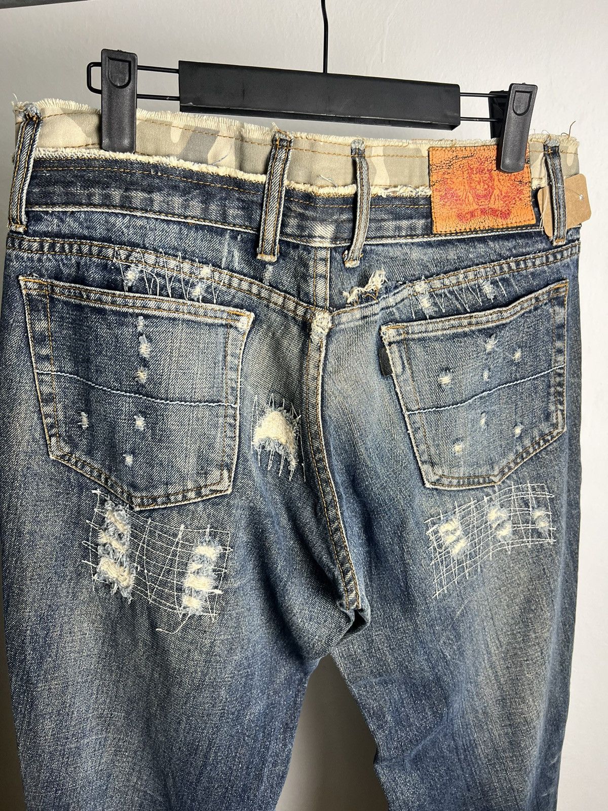 If Six Was Nine × Japanese Brand × Kamakura Vintage HellFace Kamakuri Patchwork Denim Distressed Size US 32 / EU 48 - 4 Thumbnail