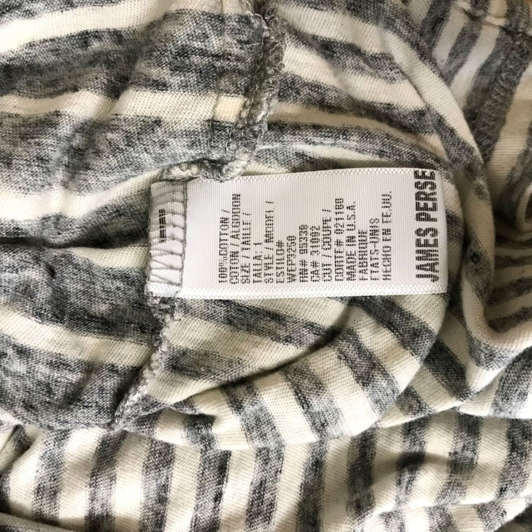 James Perse James Perse Shirt Womens 1 Gray Cream Striped Short Sleeve Round Neck Cotton Size XS / US 0-2 / IT 36-38 - 8 Thumbnail