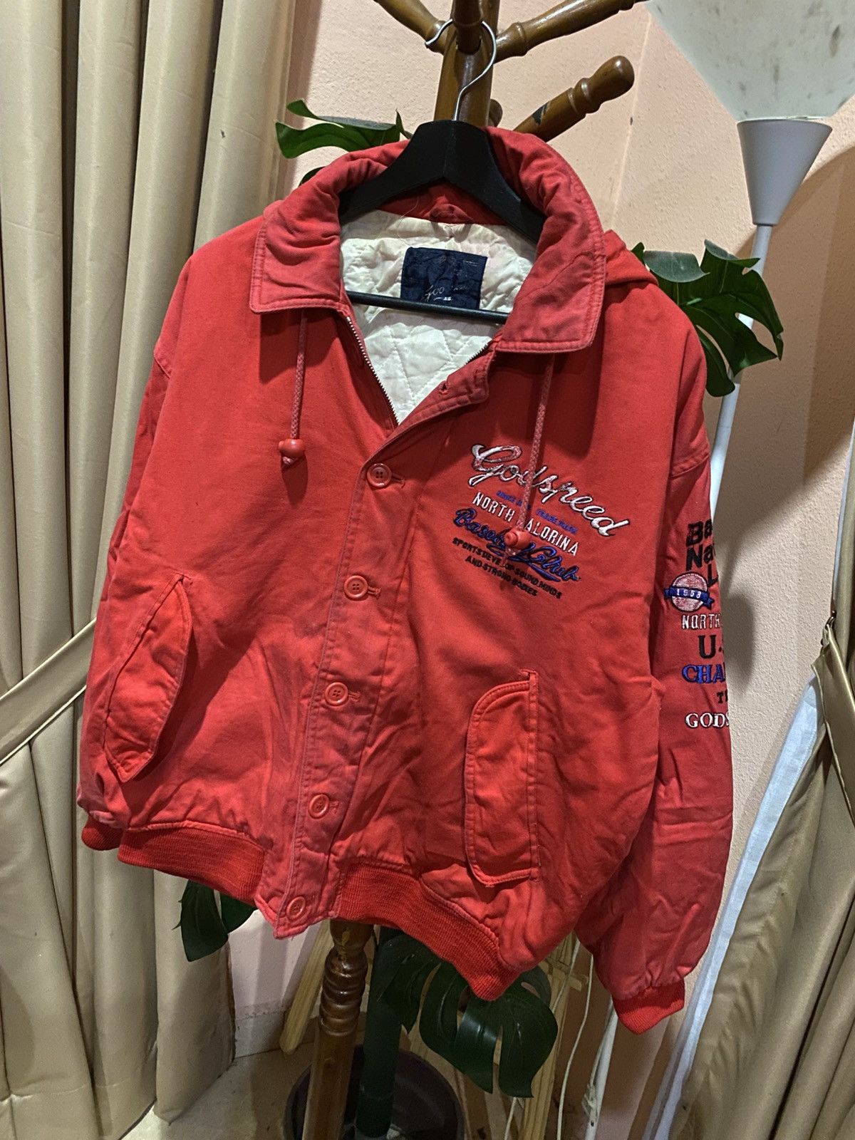 Godspeed Vintage Godspeed North Carolina Red Hooded Jacket Size US L / EU 52-54 / 3 - 4 Thumbnail