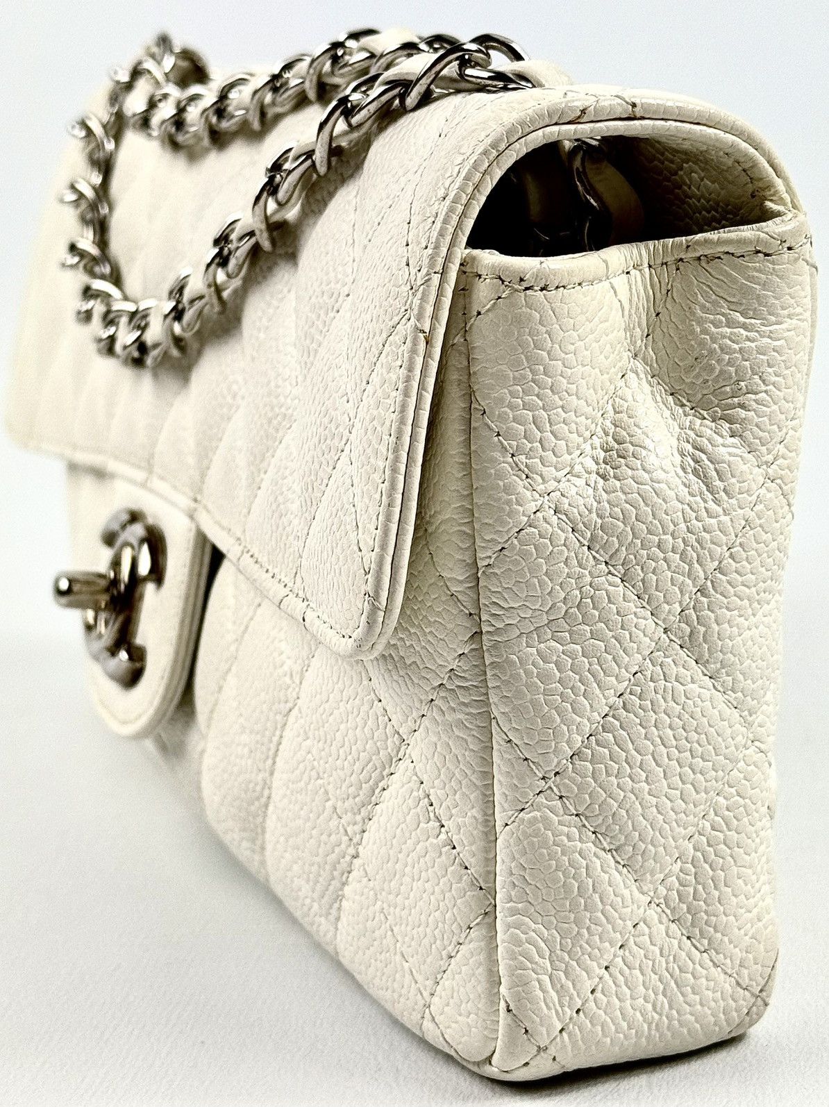 Chanel Chanel - Karl - 2008 - White - Caviar - East West - Flap Size ONE SIZE - 10 Thumbnail