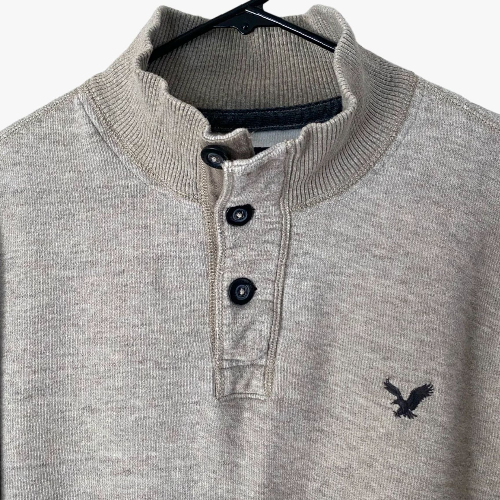 American Eagle Outfitters VINTAGE American Eagle Outfitters Henley Shirt Gray Heavyweight Long-Sleeve Mens XL Size US XL / EU 56 / 4 - 5 Thumbnail