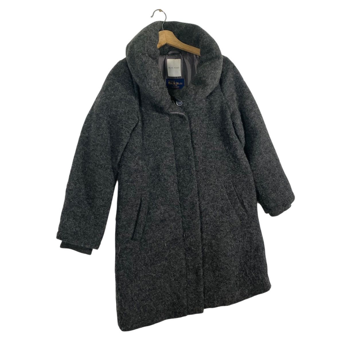 Max Mara Bliss Point Grey Wool Coat, Manifattura Mac & Co. Italy, Size M / US 6-8 / IT 42-44 - 3 Thumbnail