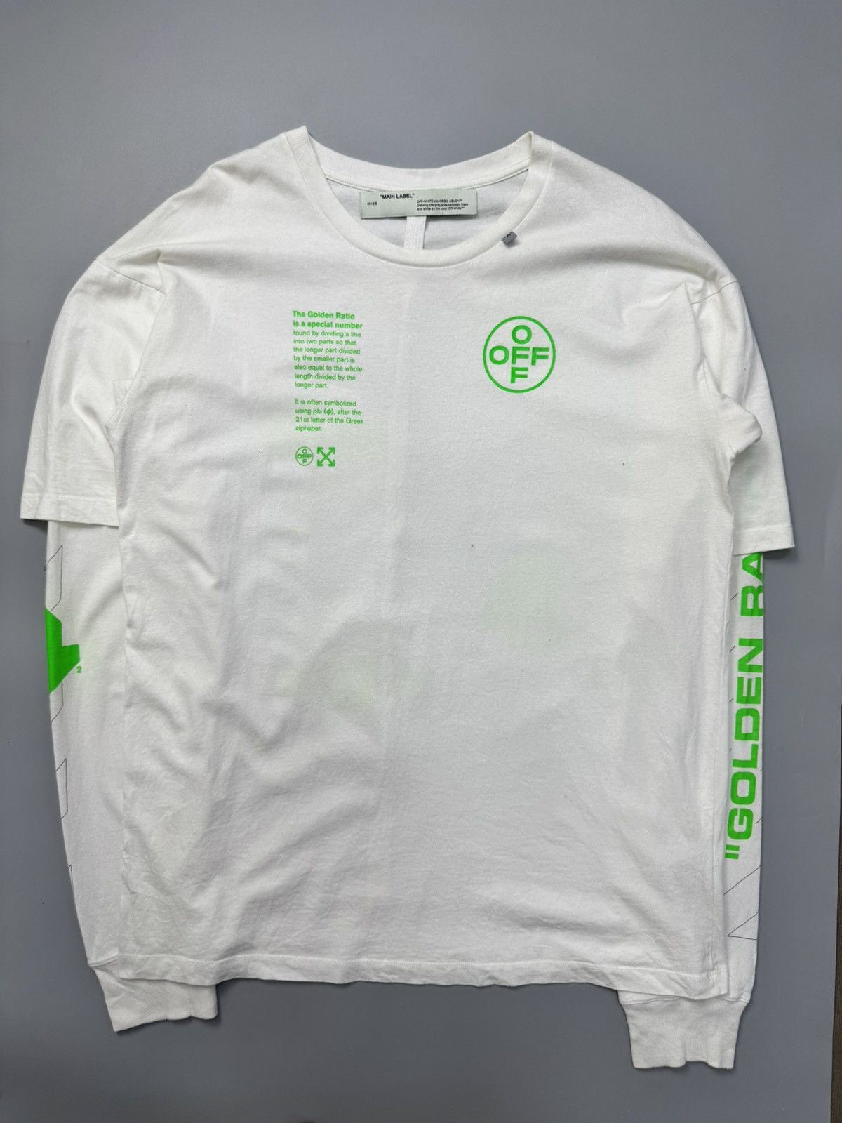 Off-White SS18 Off-White 'Golden Ratio' L/Sleeve Tshirts Size US L / EU 52-54 / 3 - 1 Thumbnail