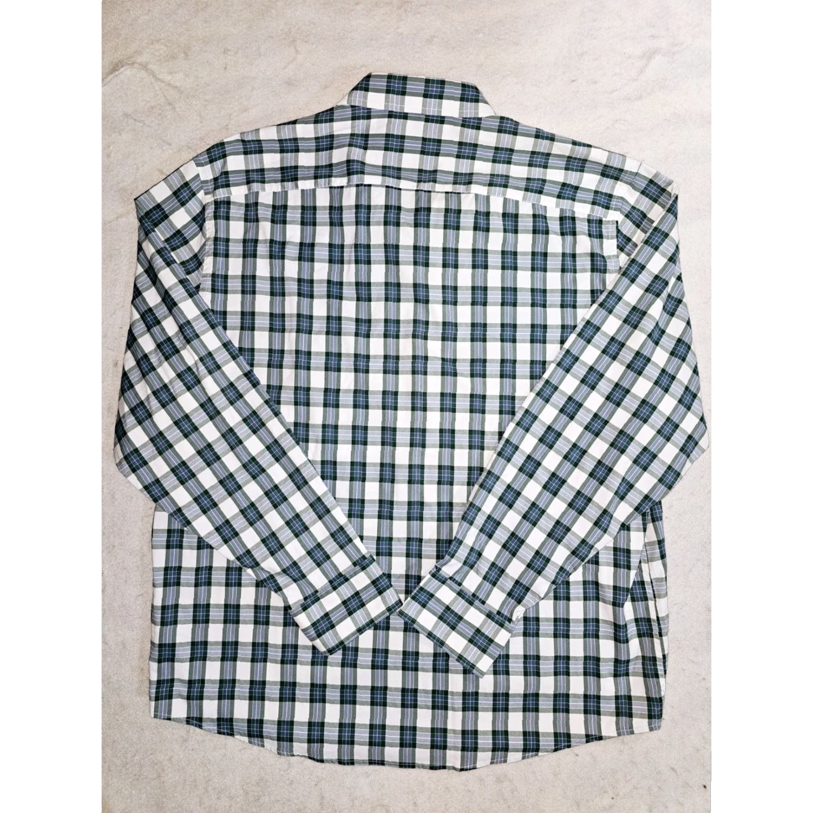 UNTUCKit UNTUCKit Signature Check Long Sleeve Stretch Button-Up Dress Shirt Mens 2XL Green/White Size 48R - 5 Thumbnail