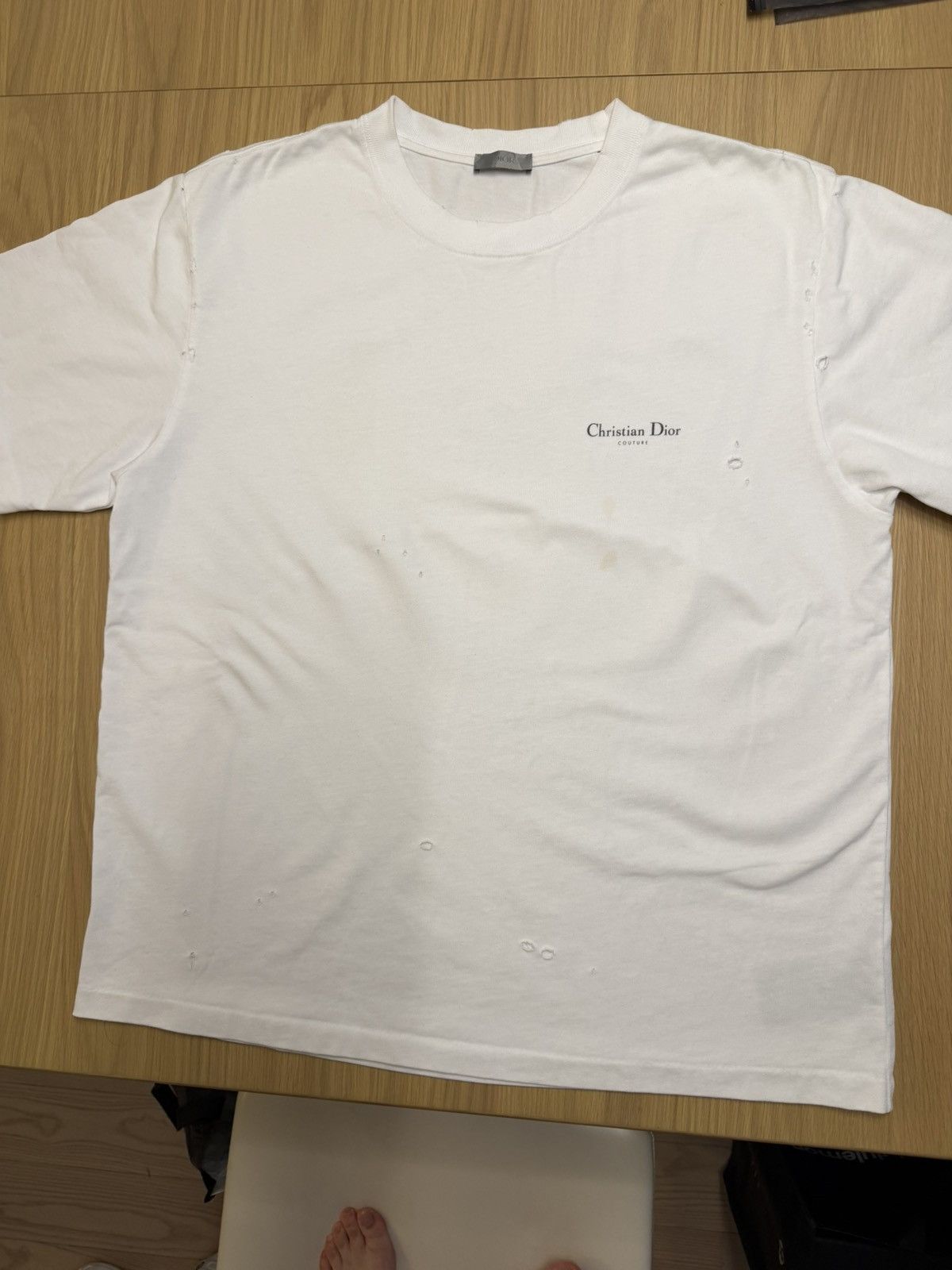 Dior Christian Dior Distressed Tee Lily Print -XL Size US XL / EU 56 / 4 - 14 Thumbnail