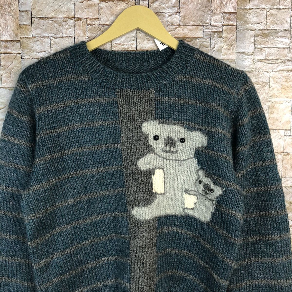Homespun Knitwear × Japanese Brand × Solid and Striped Japan koala vintage stripe Green Knitwear #A717 Size S / US 4 / IT 40 - 5 Thumbnail