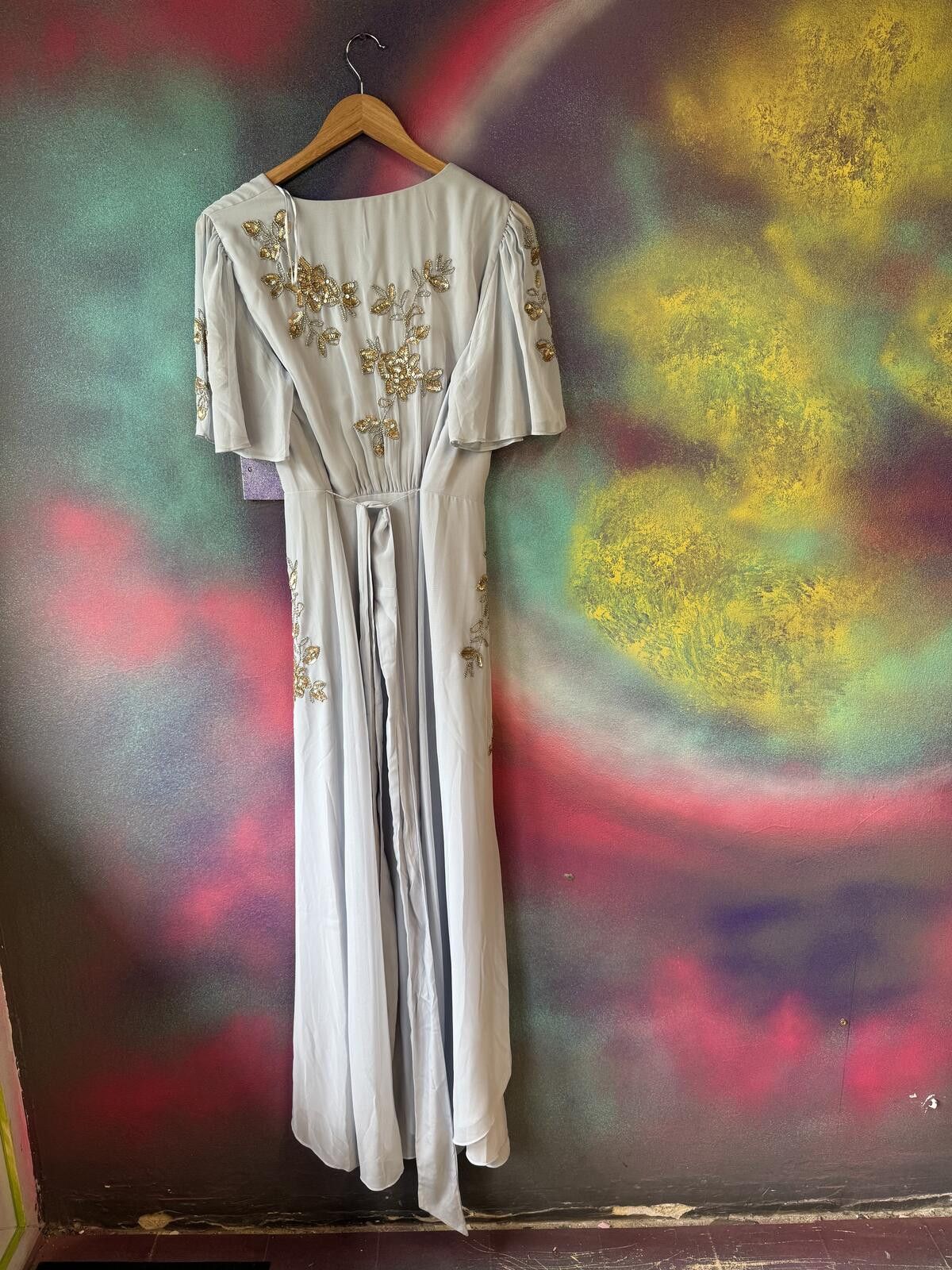Other Monsoon Sarah Floral embellished maxi wrap dress - mid blue Size XL / US 12-14 / IT 48-50 - 4 Thumbnail