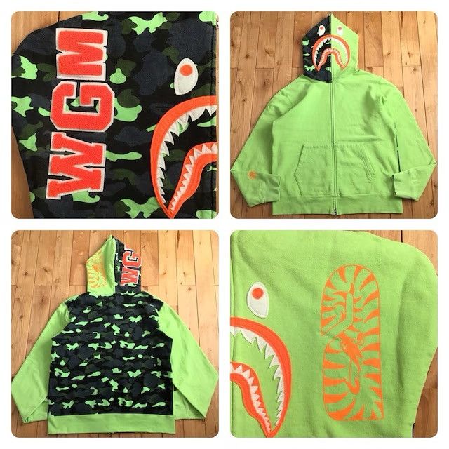 BAPE 1st Camo Neon Shark Full Zip Hoodie a bathing ape