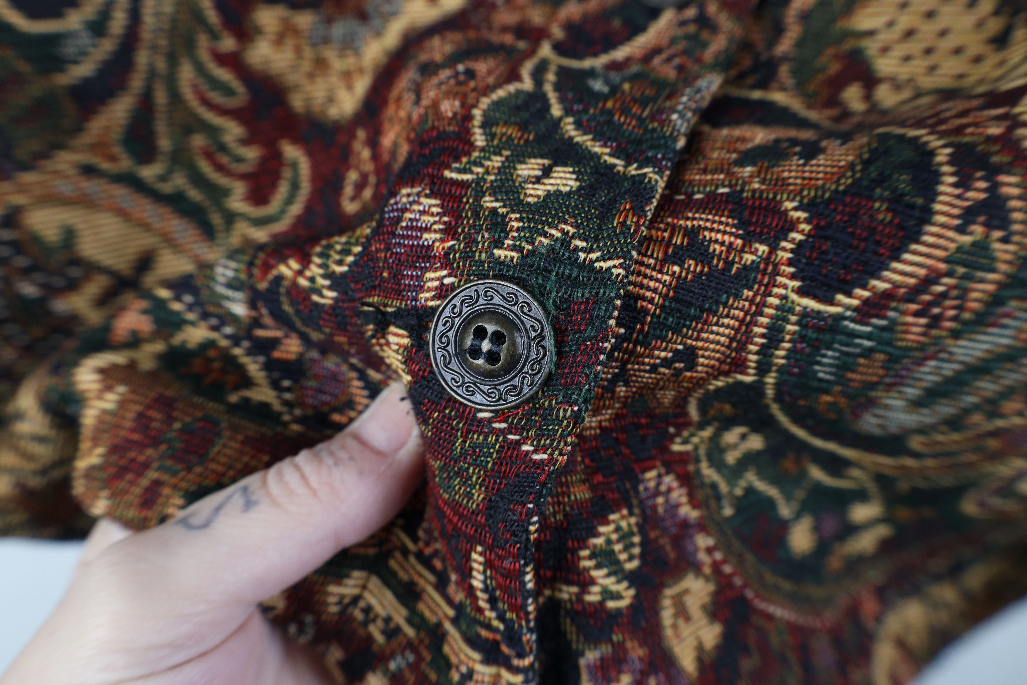 Vintage Vintage 90s Streetwear Tapestry Flower Paisley Jacket Size L / US 10 / IT 46 - 5 Thumbnail