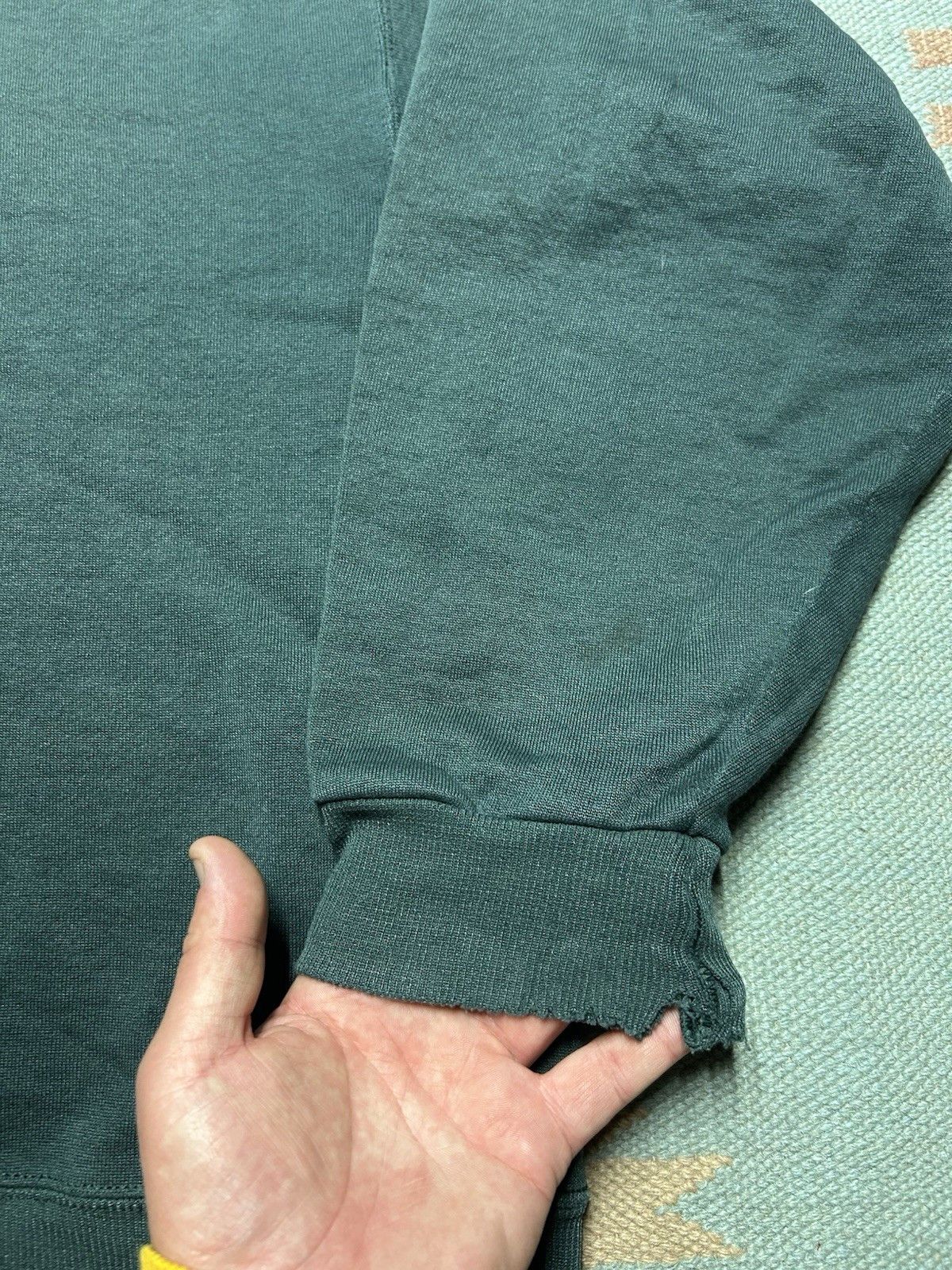Vintage 90s sweatshirt Russell athletic sun faded green gradient XL Size US XL / EU 56 / 4 - 2 Thumbnail