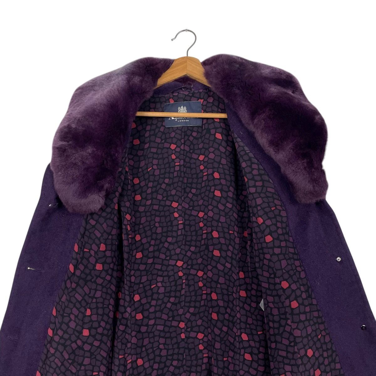 Aquascutum Aquascutum Rabbit Fur Purple Wool Coat Size S / US 4 / IT 40 - 13 Thumbnail