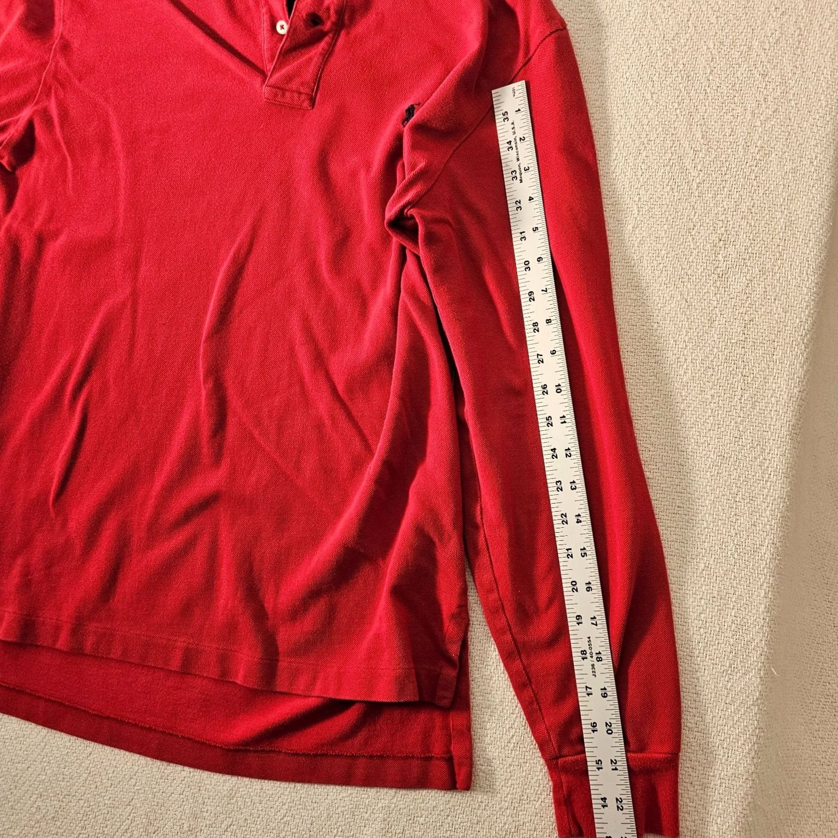 Ralph Lauren Polo Ralph Lauren Shirt Adult Medium Red Long Sleeve Golf Rugby Men's M Size US M / EU 48-50 / 2 - 6 Thumbnail