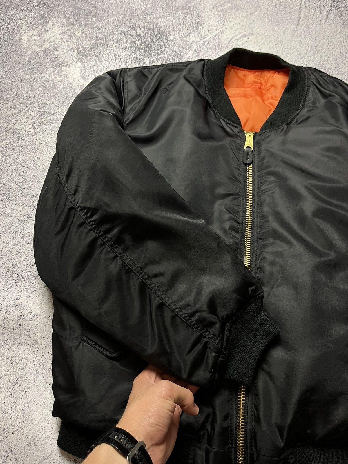 Vintage Vintage Black Reversible Bomber Jacket MA1 Size US XL / EU 56 / 4 - 13 Thumbnail