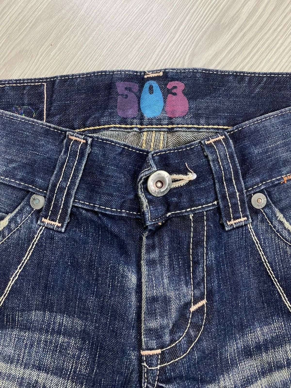 If Six Was Nine Vintage Edwin 503 Whiskered Punk Grunge Lgb Flared Jeans Size US 29 - 8 Thumbnail