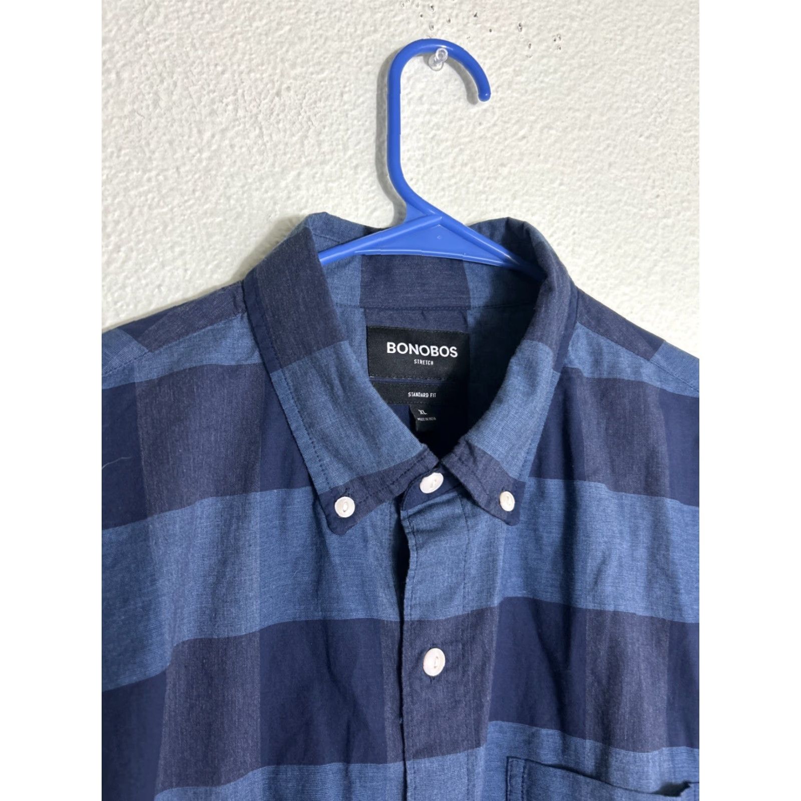 Bonobos VINTAGE Bonobos Stretch Standard Fit Button Down Shirt XL Blue Plaid Cotton Long Sleeve Size US XL / EU 56 / 4 - 3 Thumbnail