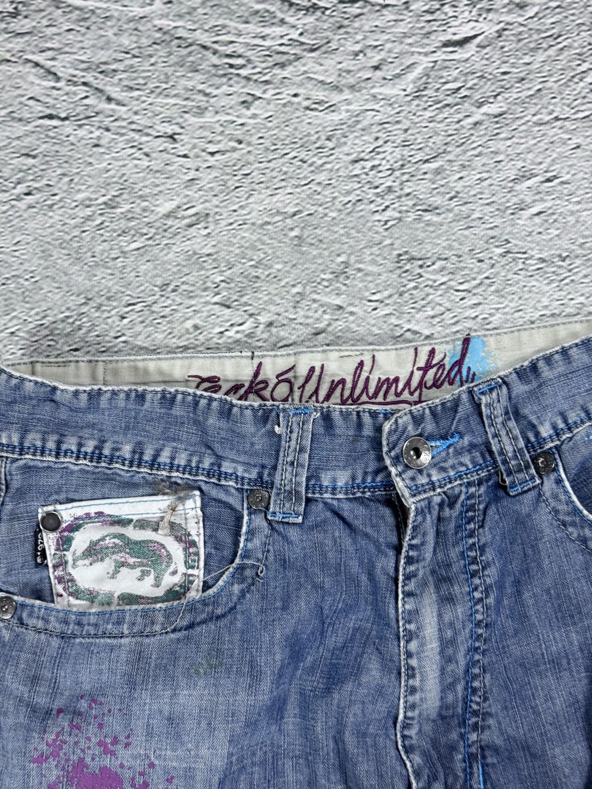 Ecko Unltd. Ecko Baggy Painted hip-hop jeans denim pants Y2K Size US 32 / EU 48 - 9 Thumbnail