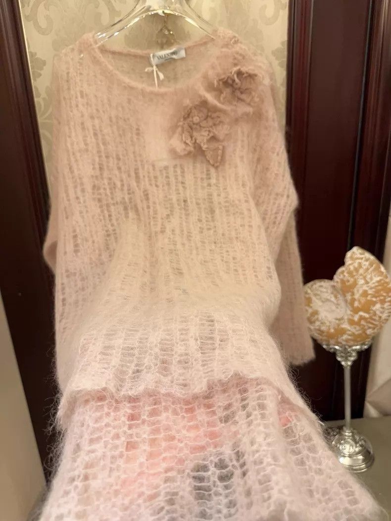 Valentino Valentino Pink mohair cut-out top Size S / US 4 / IT 40 - 3 Thumbnail