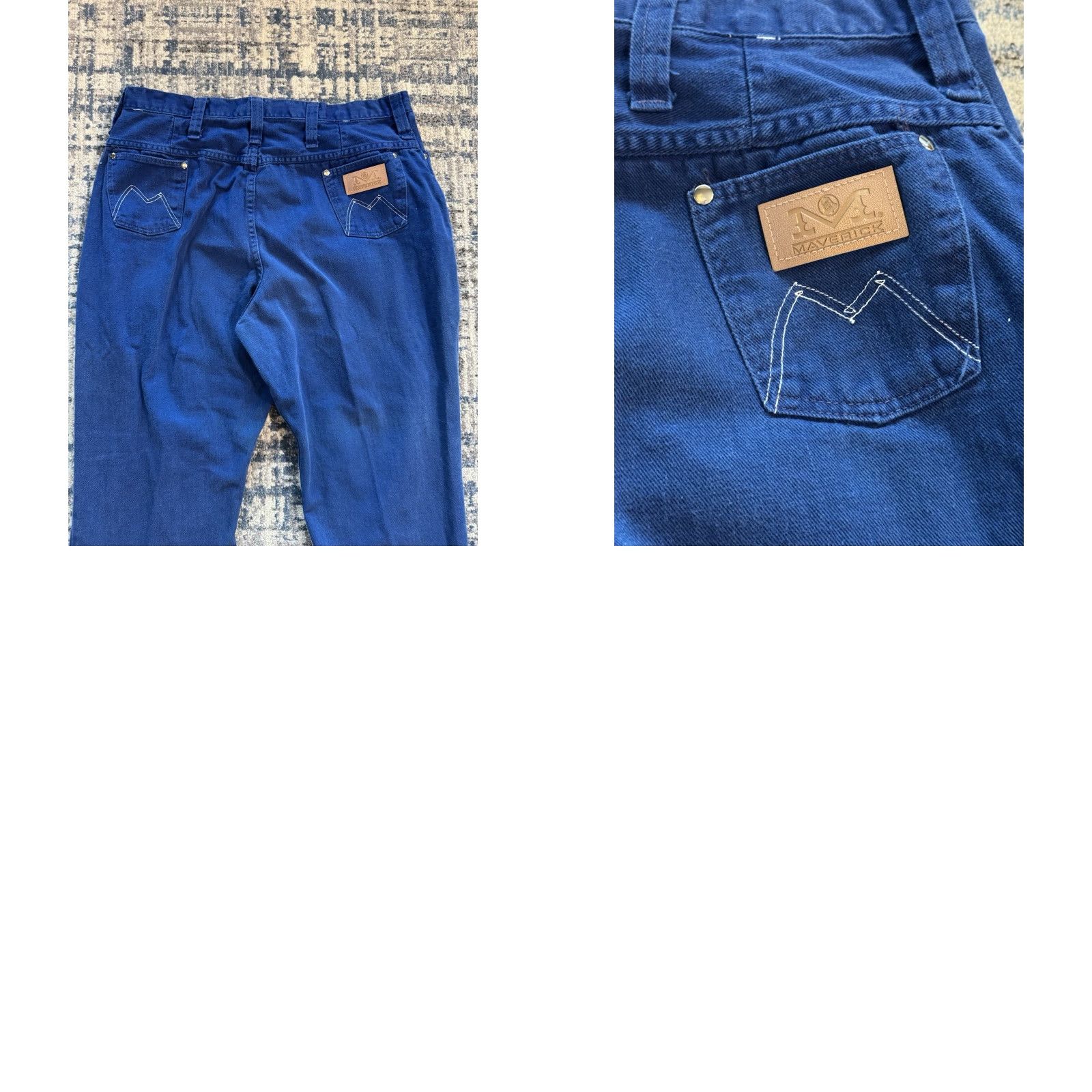 Vintage VINTAGE Maverick Jeans 60s Wide-Leg Blue 35W 28.5L USA Mens Regular Size US 35 - 8 Thumbnail