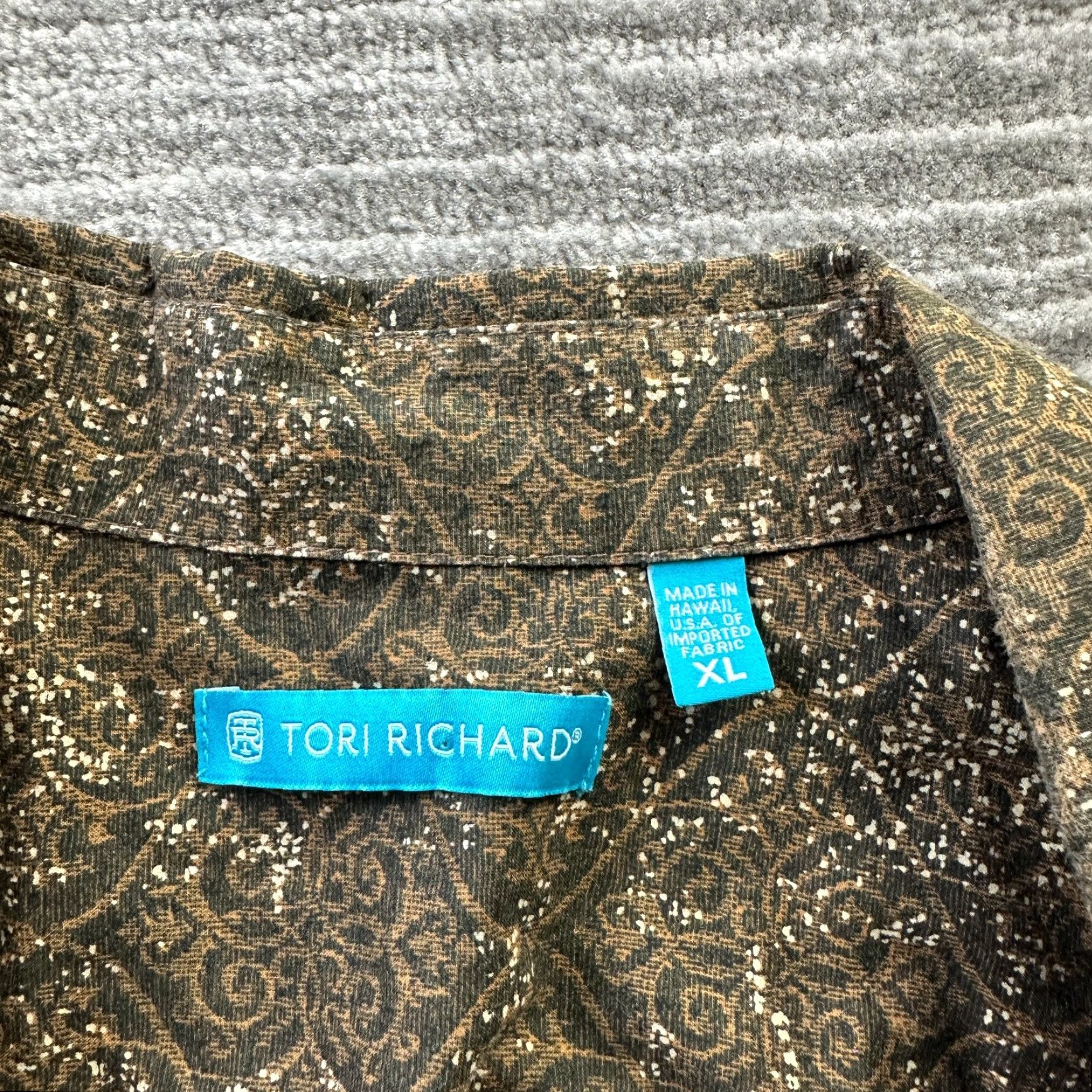 Tori Richard Tori Richard Shirt Extra Large Mens Brown Button Up Camp Size US XL / EU 56 / 4 - 5 Thumbnail