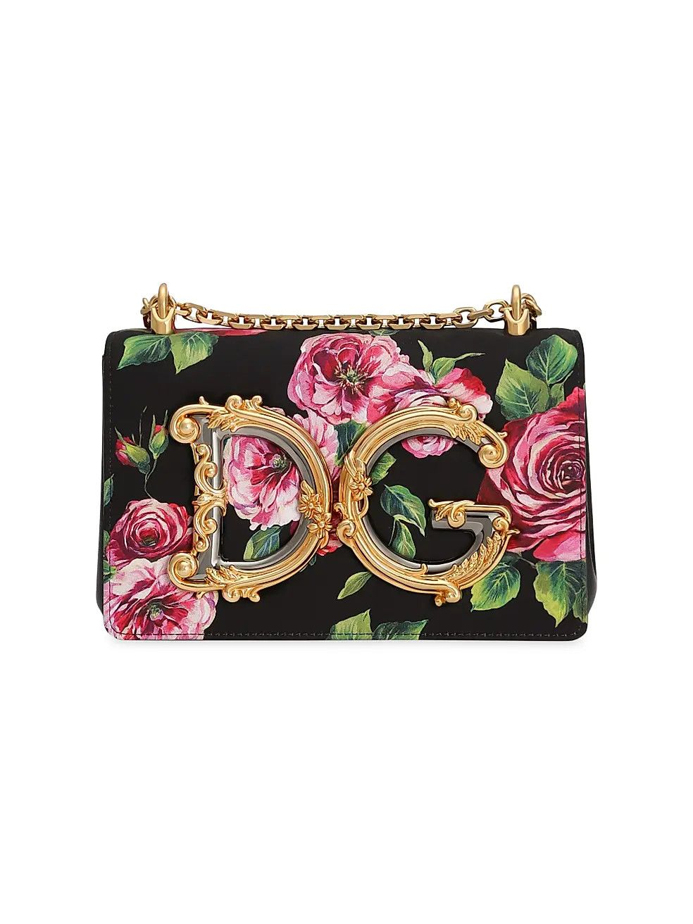 Dolce & Gabbana os11x1225 Size: OS / DG Girls Floral Satin Shoulder Bag Size ONE SIZE - 1 Thumbnail