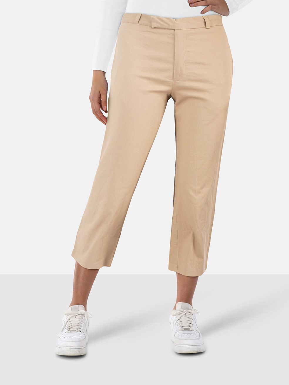 Joseph Beige High Waisted Straight Leg Trousers Size 26" / US 2 / IT 38 - 1 Thumbnail