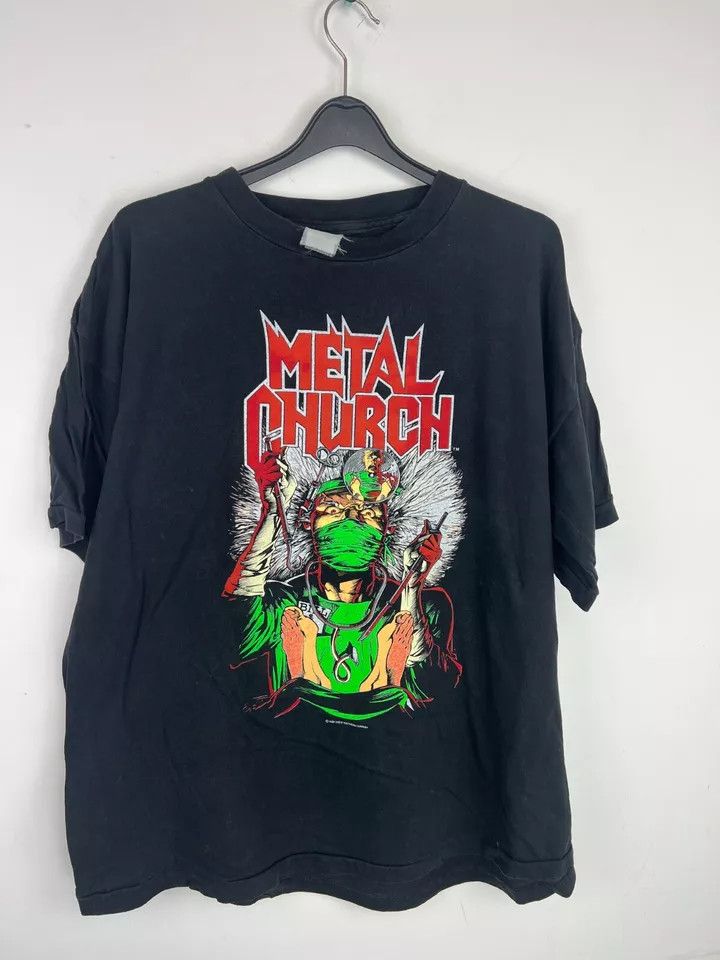 Vintage VINTAGE Metal Church "Fake Healer" T-Shirt 1989 size XXL Size US XXL / EU 58 / 5 - 7 Thumbnail