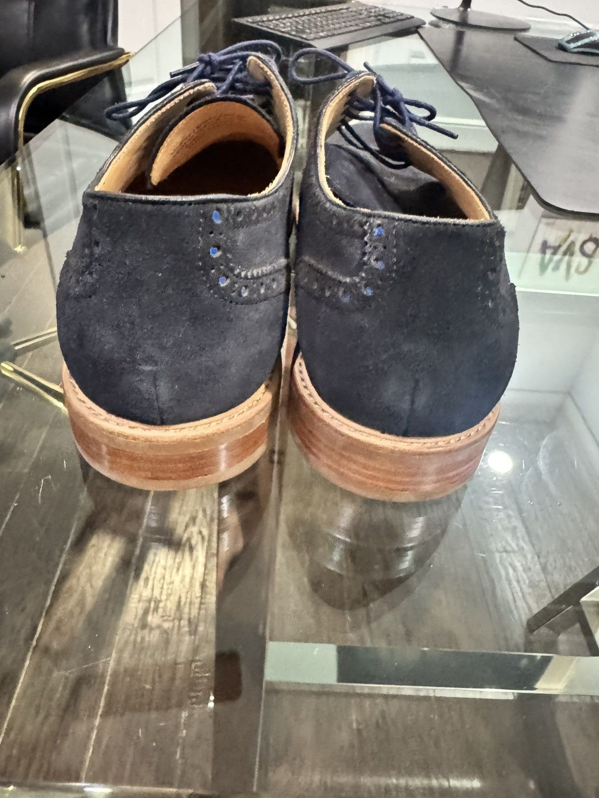 Warfield & Grand Warfield & Grand Blue Suede Wingtip sz 10 Size US 10 / EU 43 - 3 Thumbnail