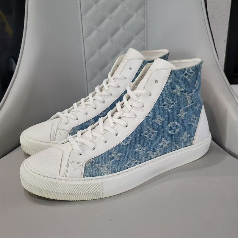 Louis Vuitton Louis Vuitton Tattoo High-Top Denim Fashion Sneakers 0079 Size US 10 / EU 43 - 1 Thumbnail