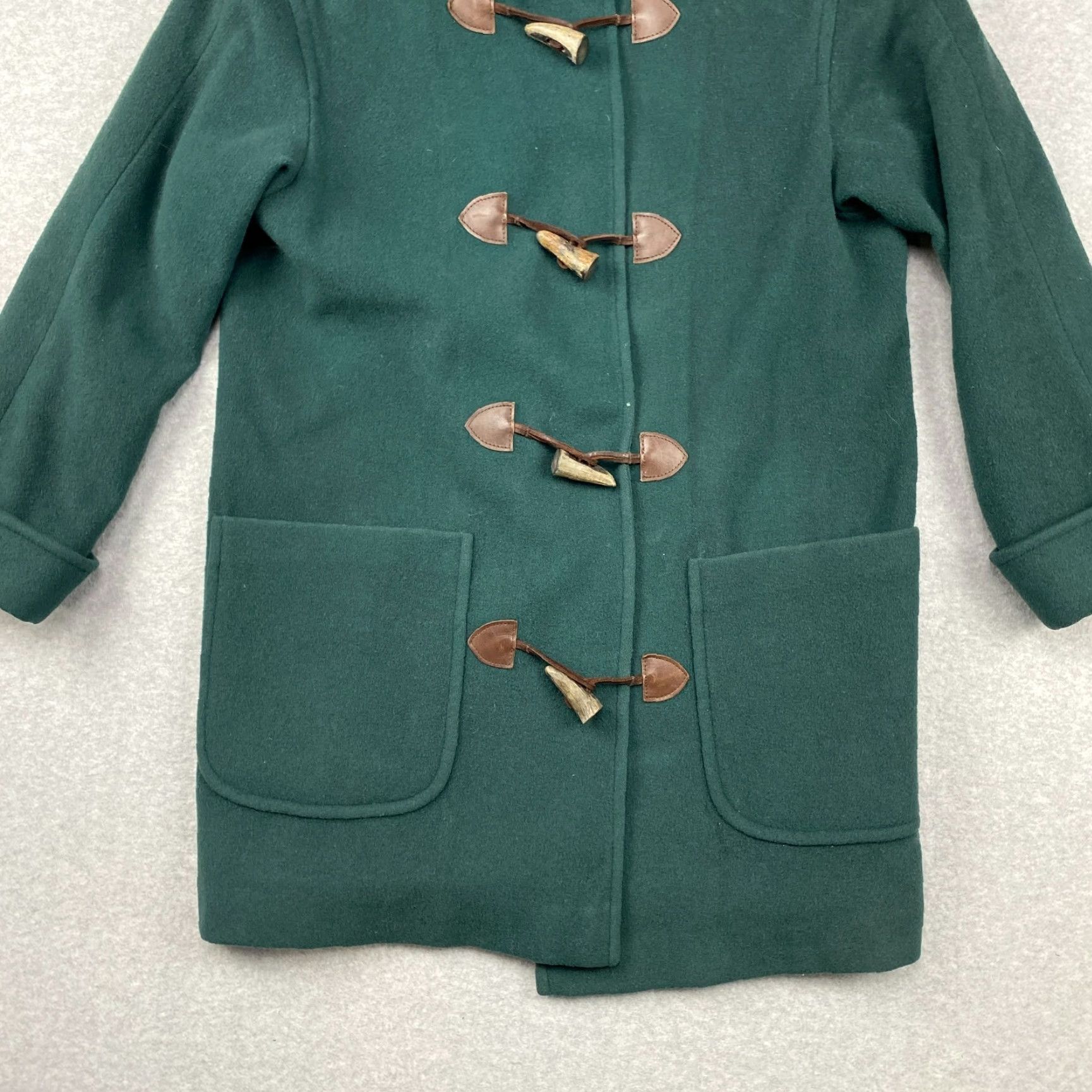 Lands' End VINTAGE Lands' End Parka Coat Womens Small Green Wool Toggle Button Hooded Lined USA Size S / US 4 / IT 40 - 3 Thumbnail