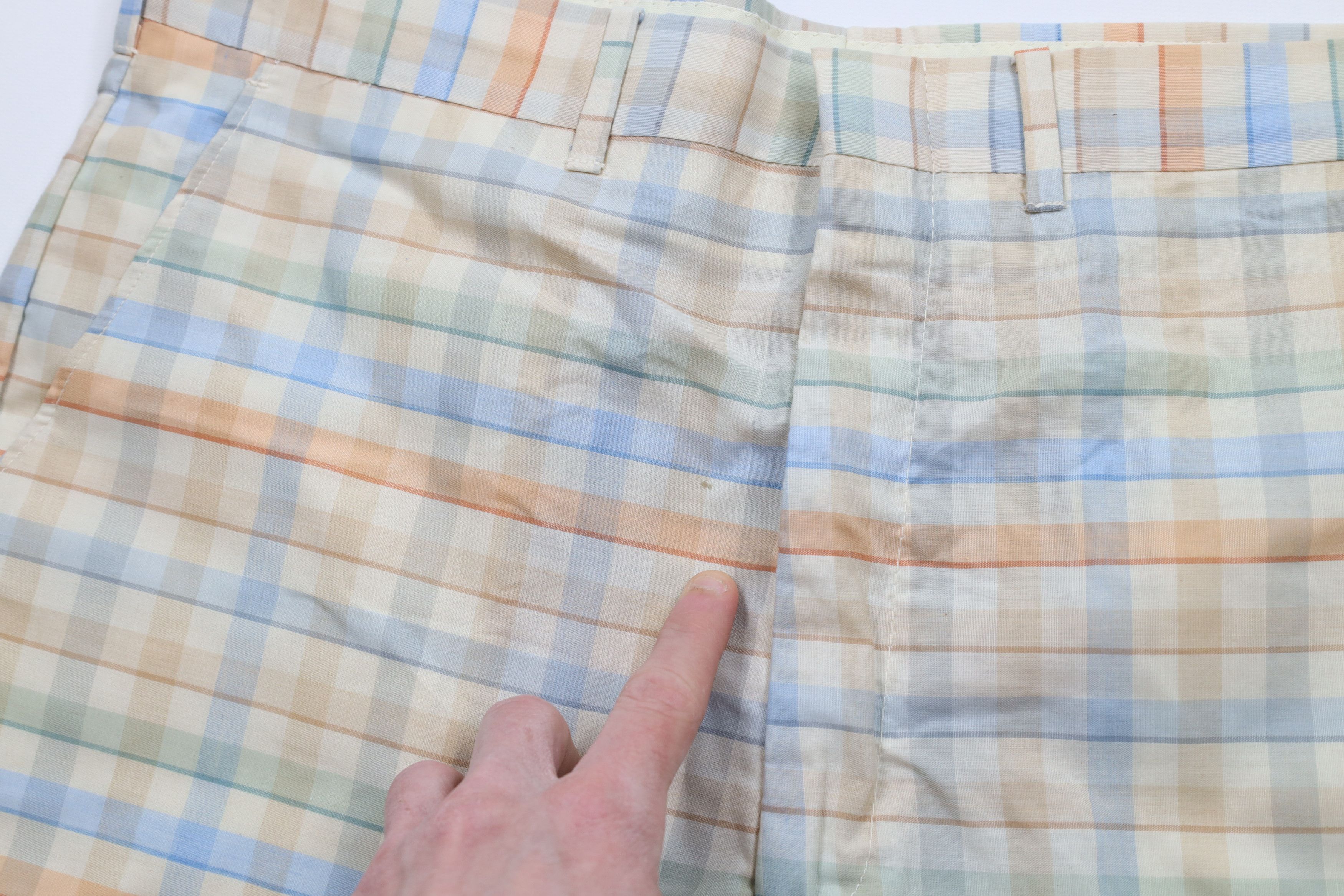 Vintage Deadstock Vintage 60s 70s Streetwear Plaid Chino Shorts Size US 36 / EU 52 - 5 Thumbnail