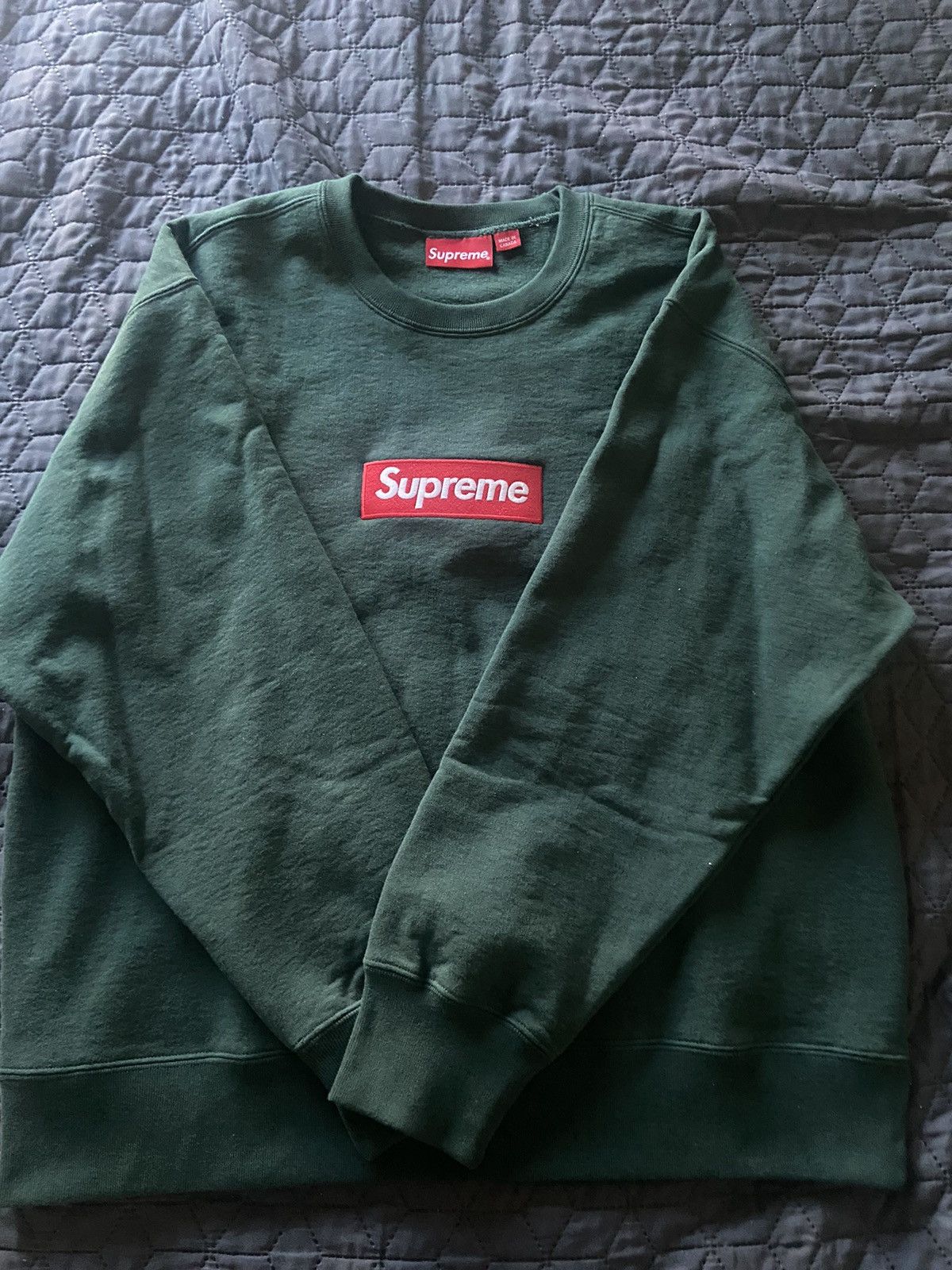 Supreme Box Logo Crewneck(FW22) Dark Pine