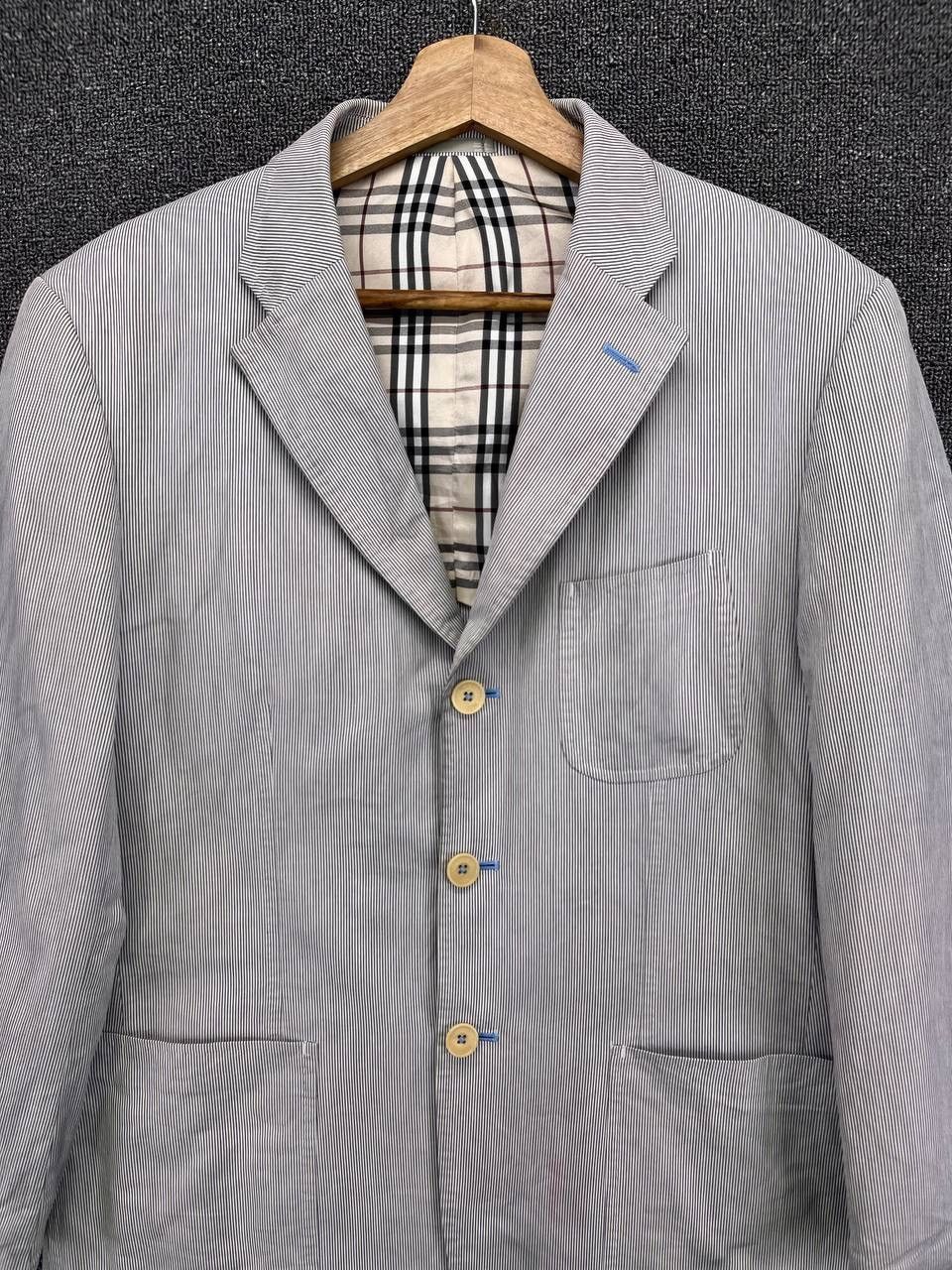 Burberry Vintage 90s Burberry Black Label Hickory Striped Coat Jacket Size US L / EU 52-54 / 3 - 5 Thumbnail