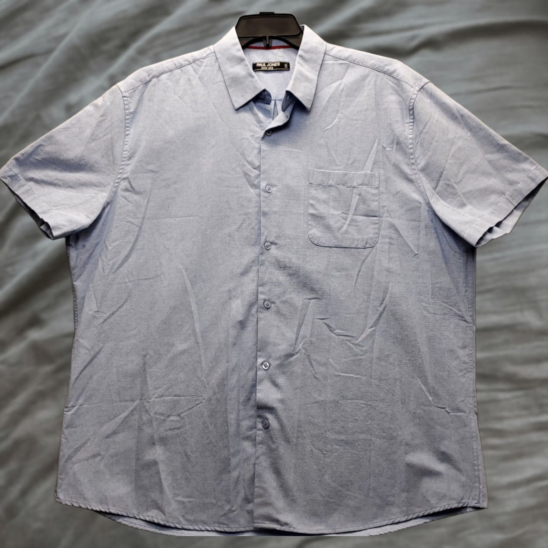 Vintage Paul Jones Shirt Mens 2XL Blue Short Sleeve Travel Oxford Button Up Size US XXL / EU 58 / 5 - 1 Thumbnail